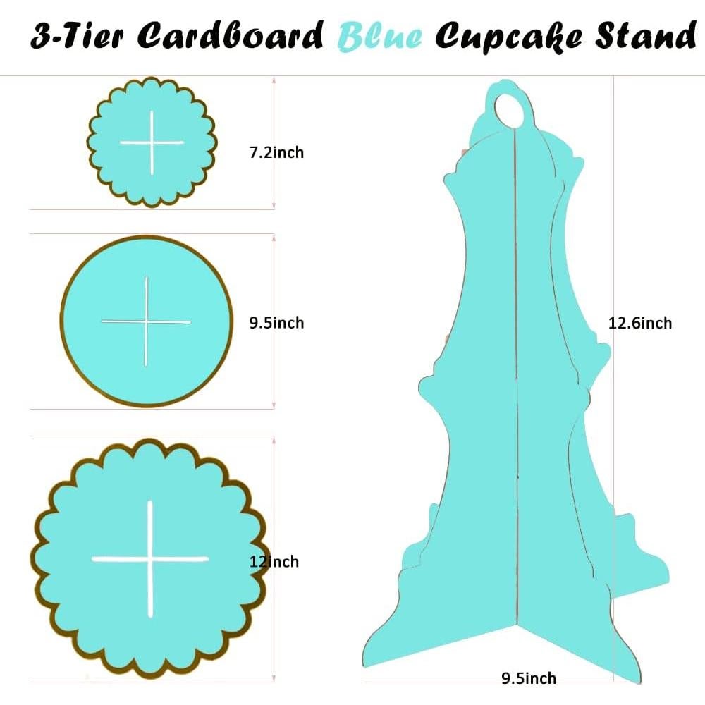 Soporte para Cupcakes MRPAPA 3 Niveles Azul 24 Cupcakes