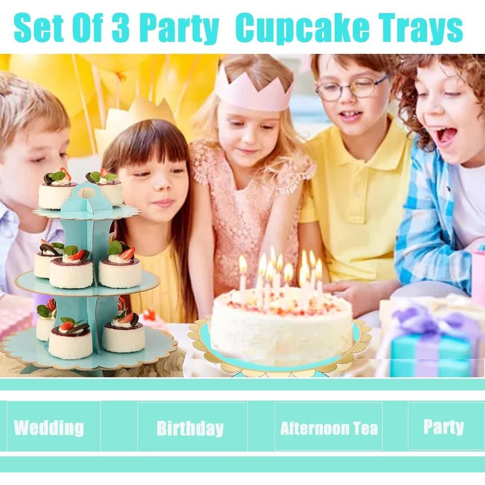 Soporte para Cupcakes MRPAPA 3 Niveles Azul 24 Cupcakes