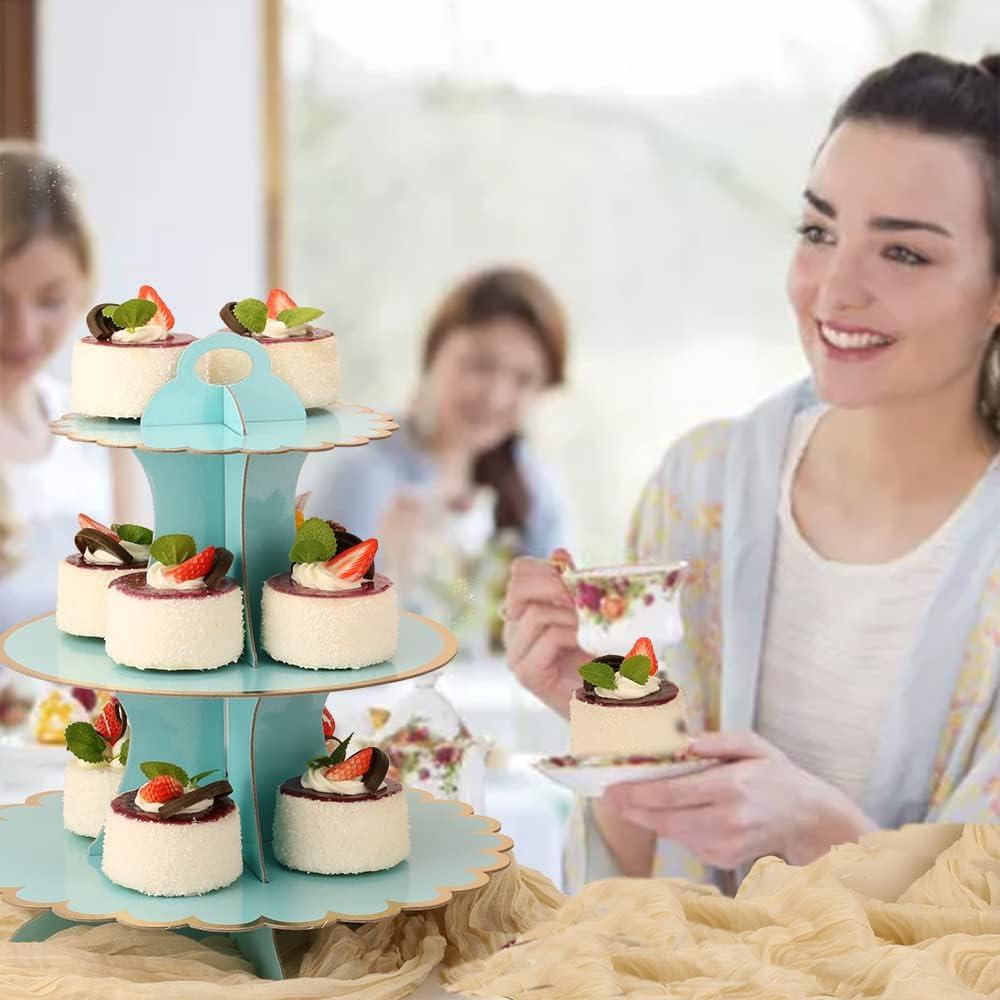 Soporte para Cupcakes MRPAPA 3 Niveles Azul 24 Cupcakes