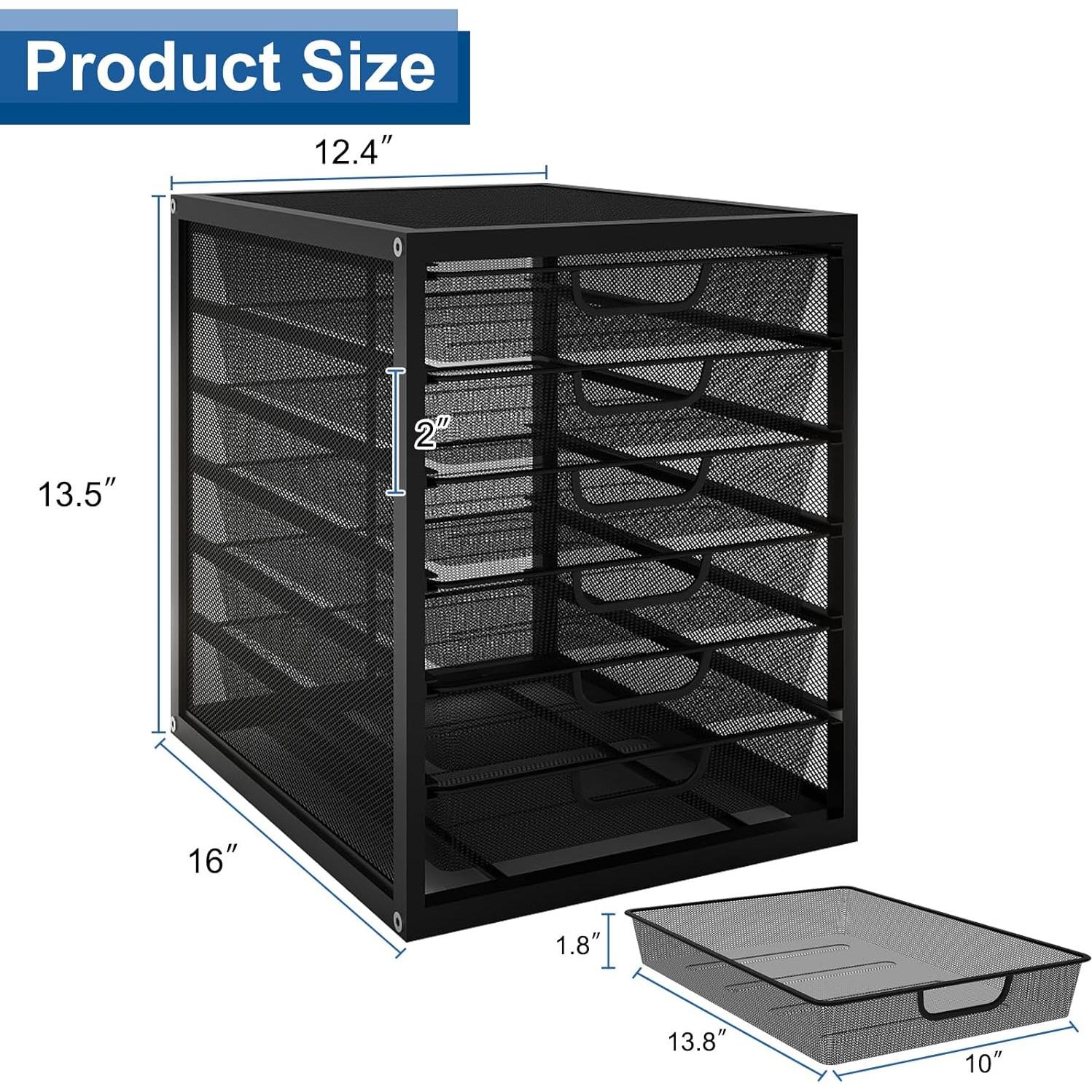 Organizador de Escritorio Natwind con 6 Cajones - Negro