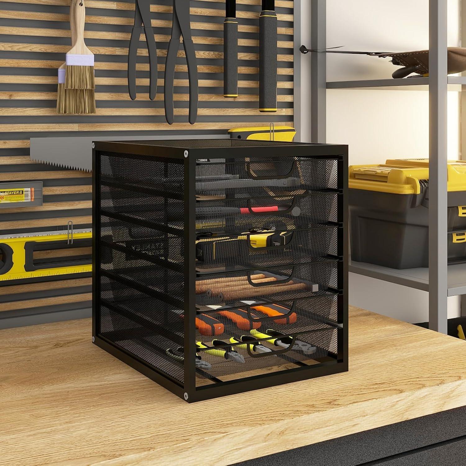 Organizador de Escritorio Natwind con 6 Cajones - Negro