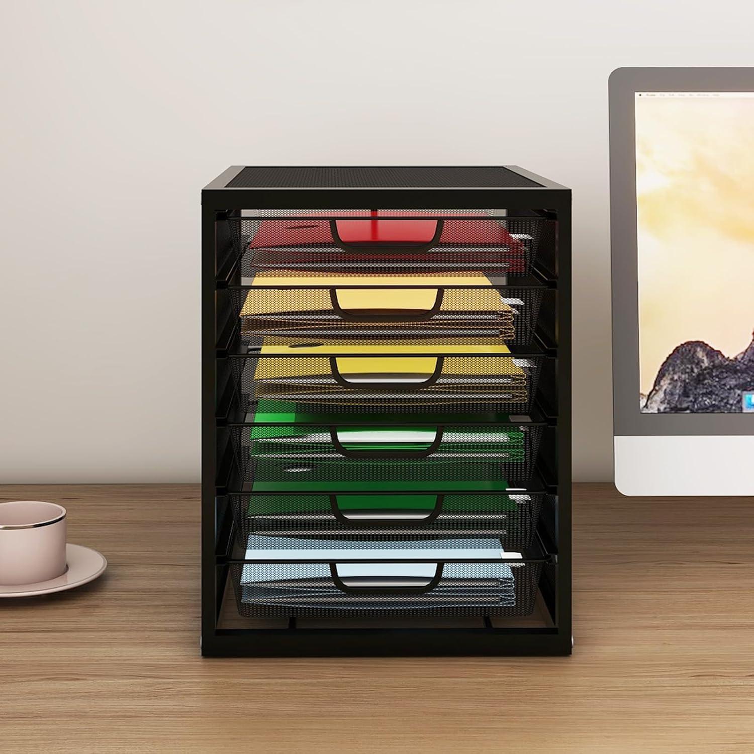 Organizador de Escritorio Natwind con 6 Cajones - Negro