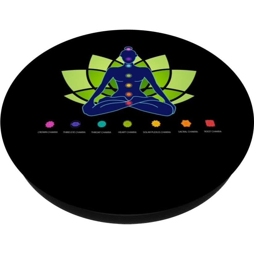 PopSockets Chakra Espiritual Meditación Soporte Negro