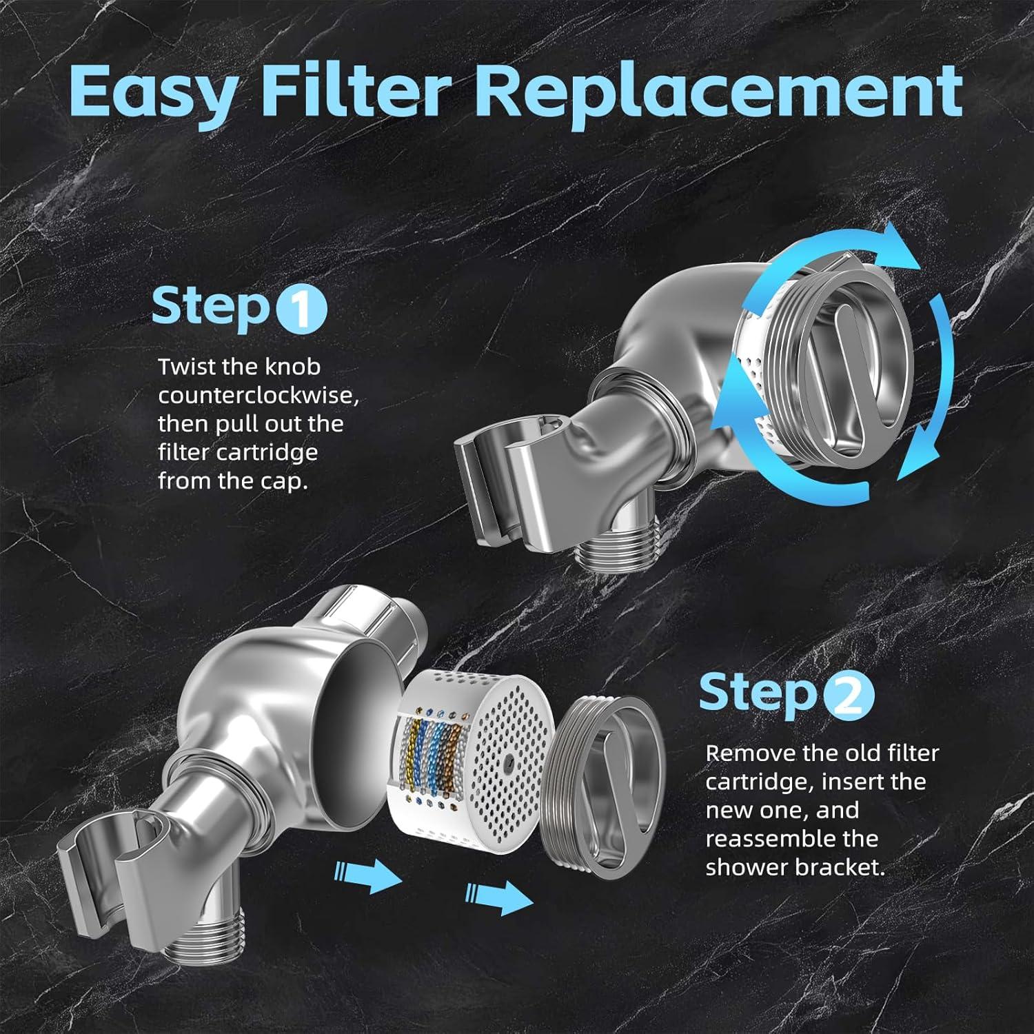 Cabezal de Ducha Filtrado SANISANO 9 Modos Alta Presión 11.94 cm