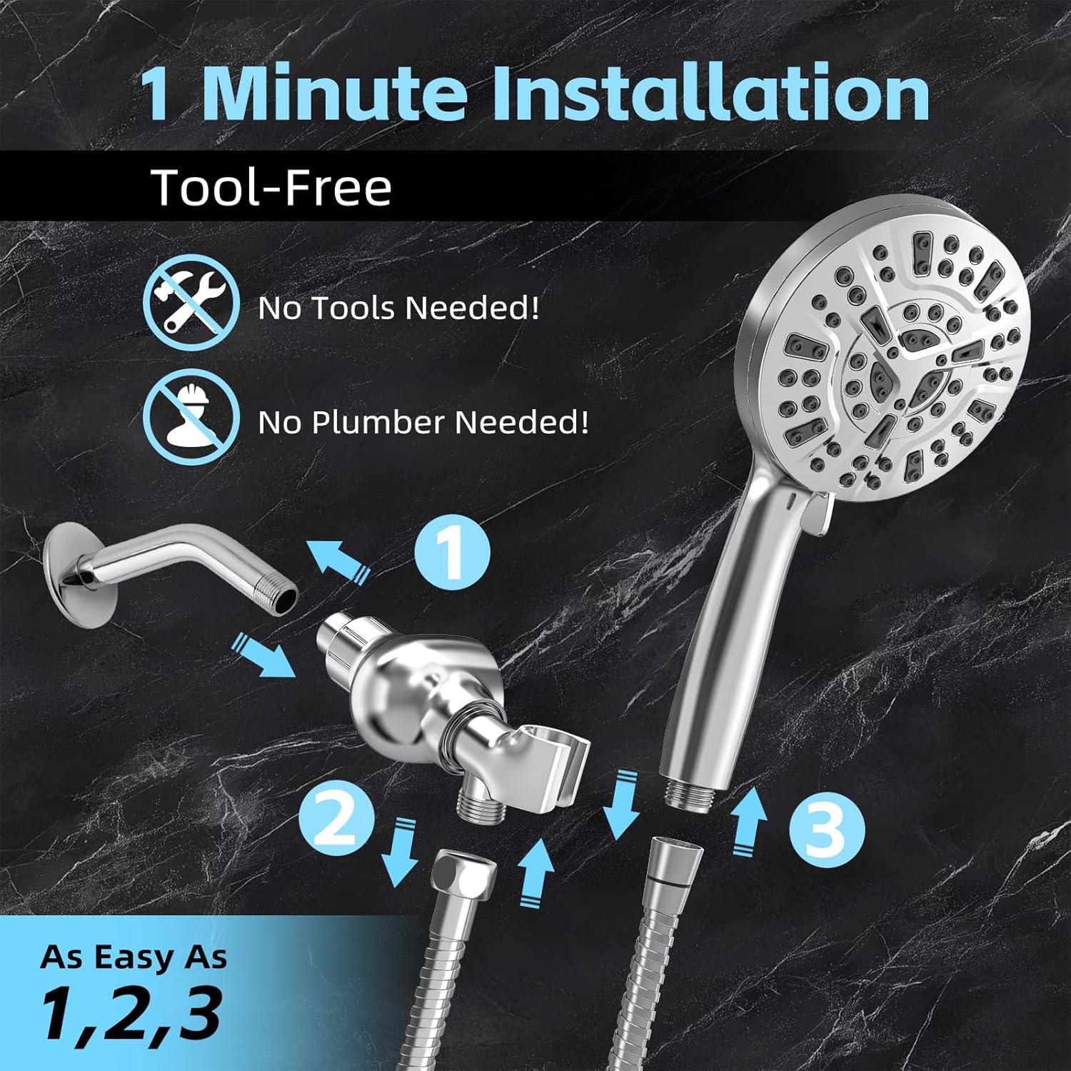 Cabezal de Ducha Filtrado SANISANO 9 Modos Alta Presión 11.94 cm