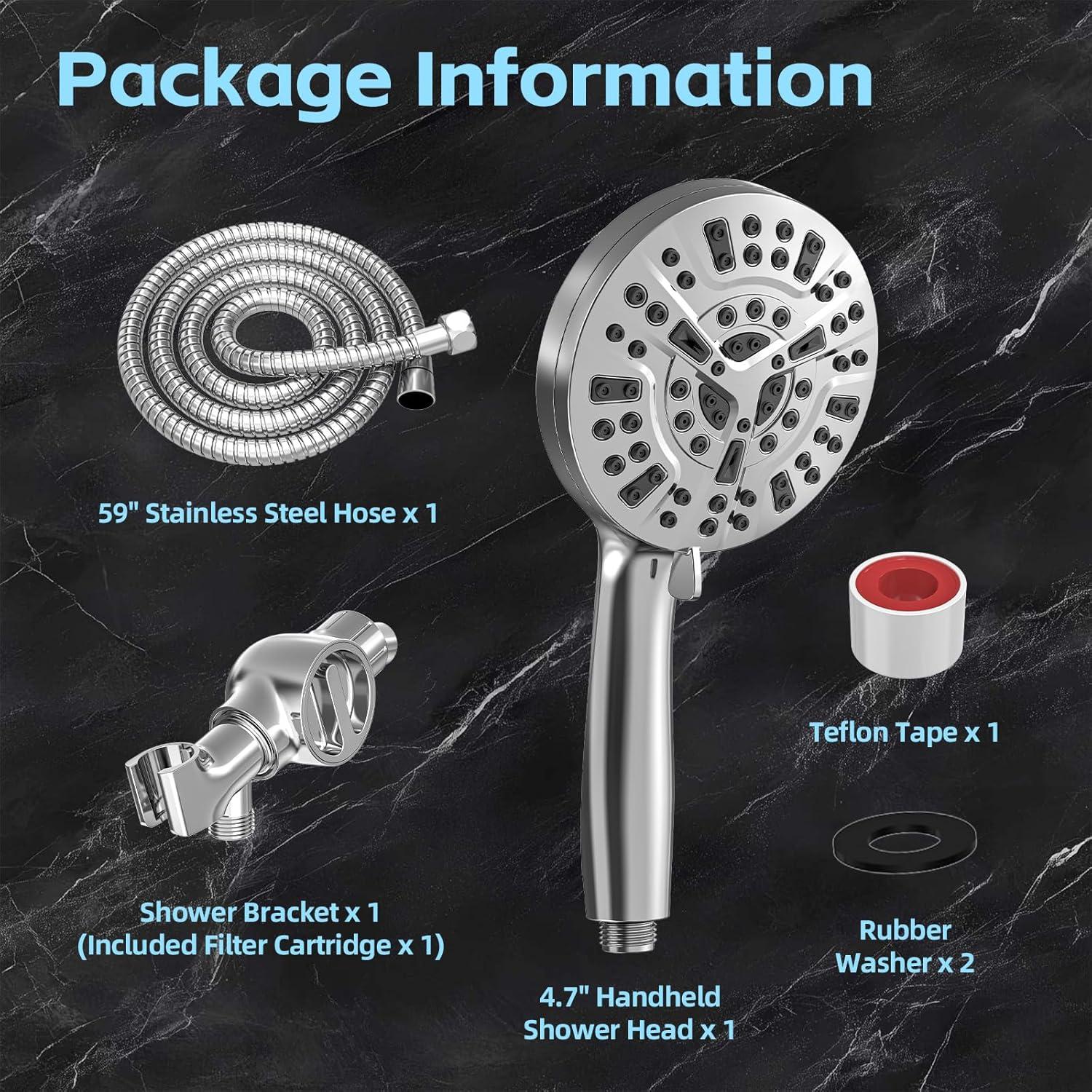 Cabezal de Ducha Filtrado SANISANO 9 Modos Alta Presión 11.94 cm