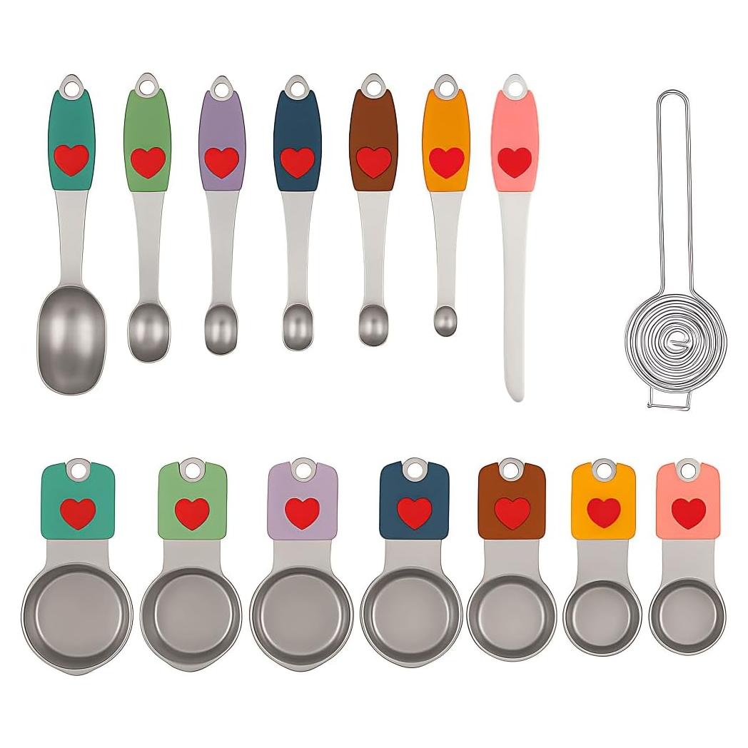 Juego de Cucharas y Tazas Medidoras Magnéticas IBER KING 14 Piezas