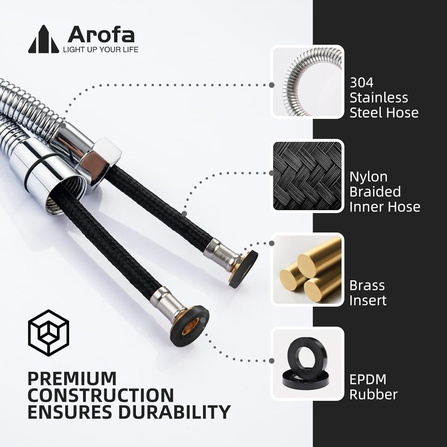 Manguera de Bidet Arofa Acero Inoxidable 1.2m Cromo