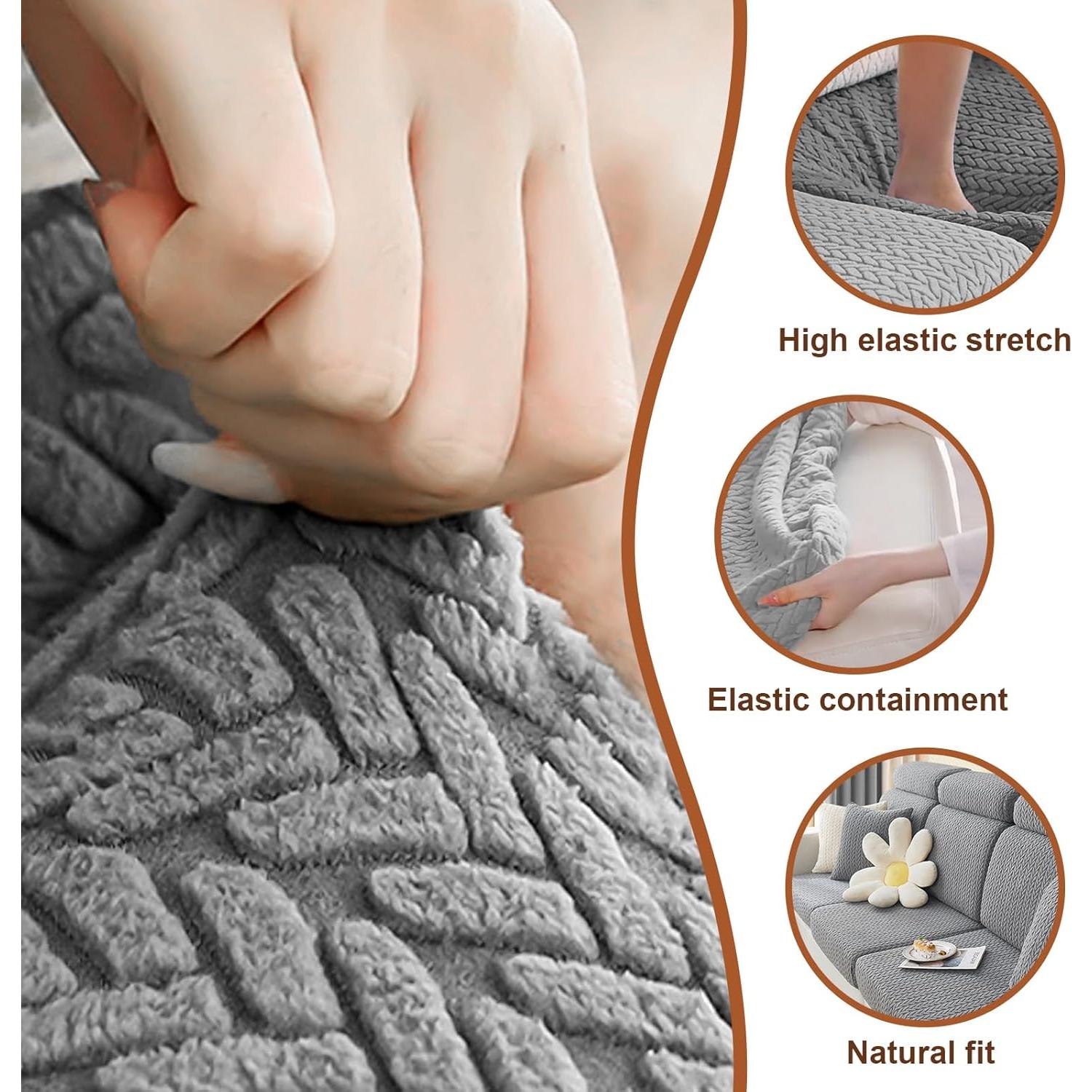 Cubiertas de Cojines para Sofá Dinette RV LWuuywa 2PCS Gris