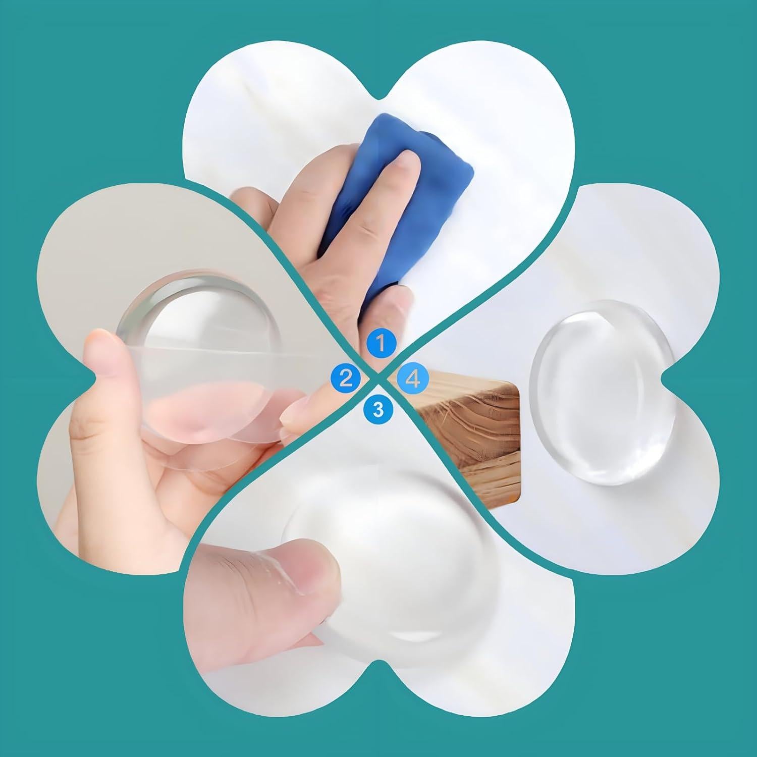 Protectores de Pared E FBOCK 6 Pcs Silicona Transparente 4cm