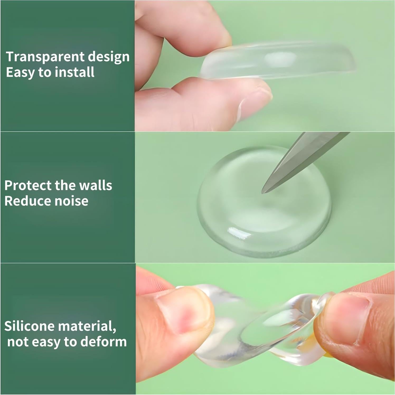 Protectores de Pared E FBOCK 6 Pcs Silicona Transparente 4cm