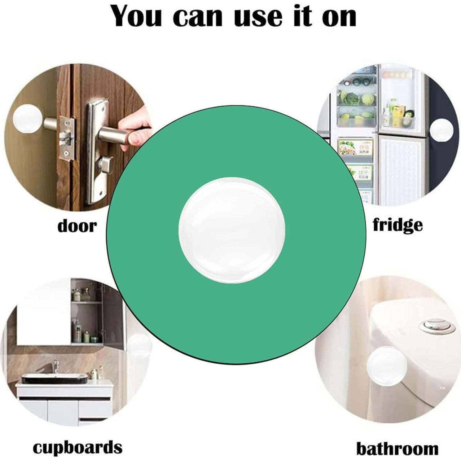 Protectores de Pared E FBOCK 6 Pcs Silicona Transparente 4cm