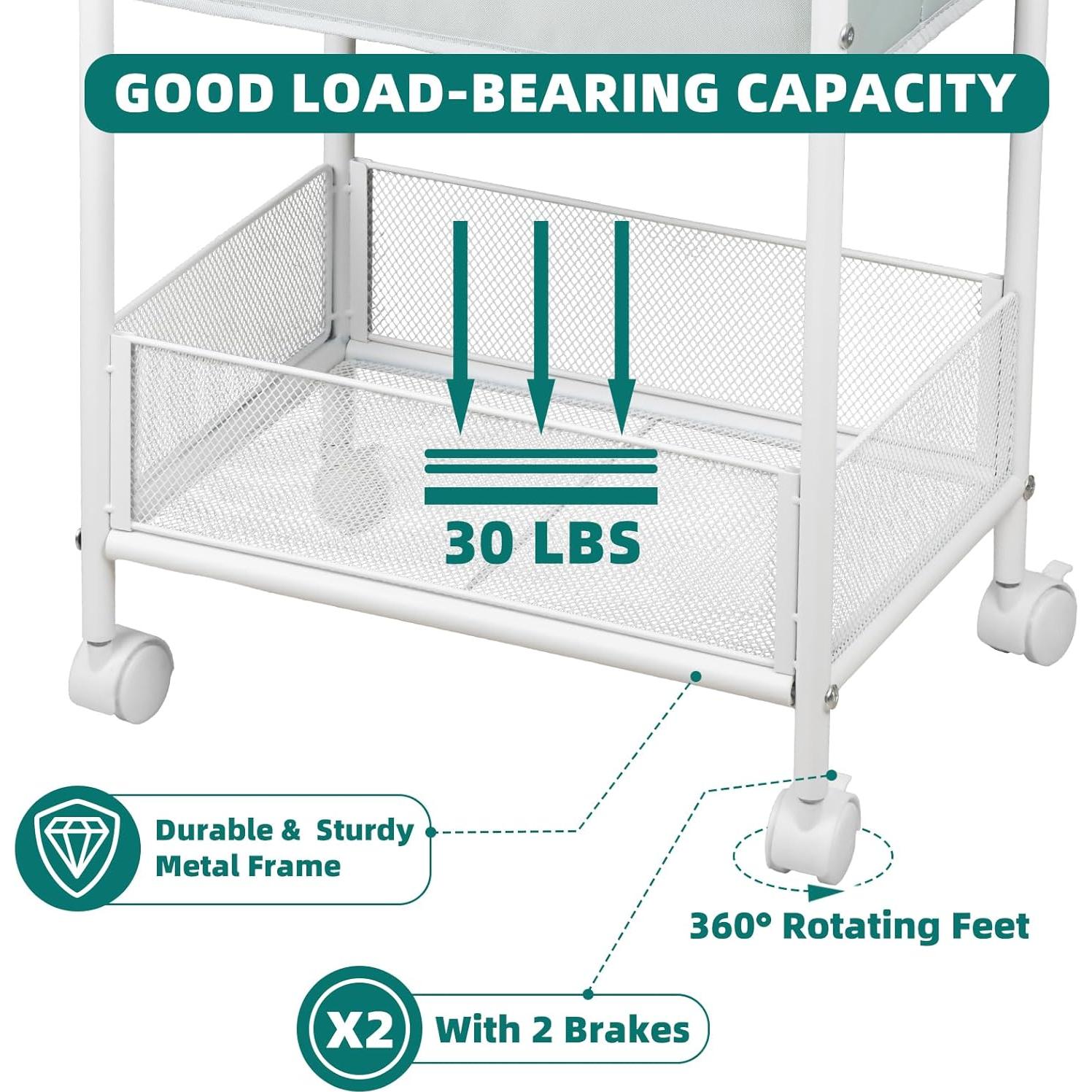 Carro Rodante de Utilidad Moteph 3 Niveles Gris 39x29x78cm