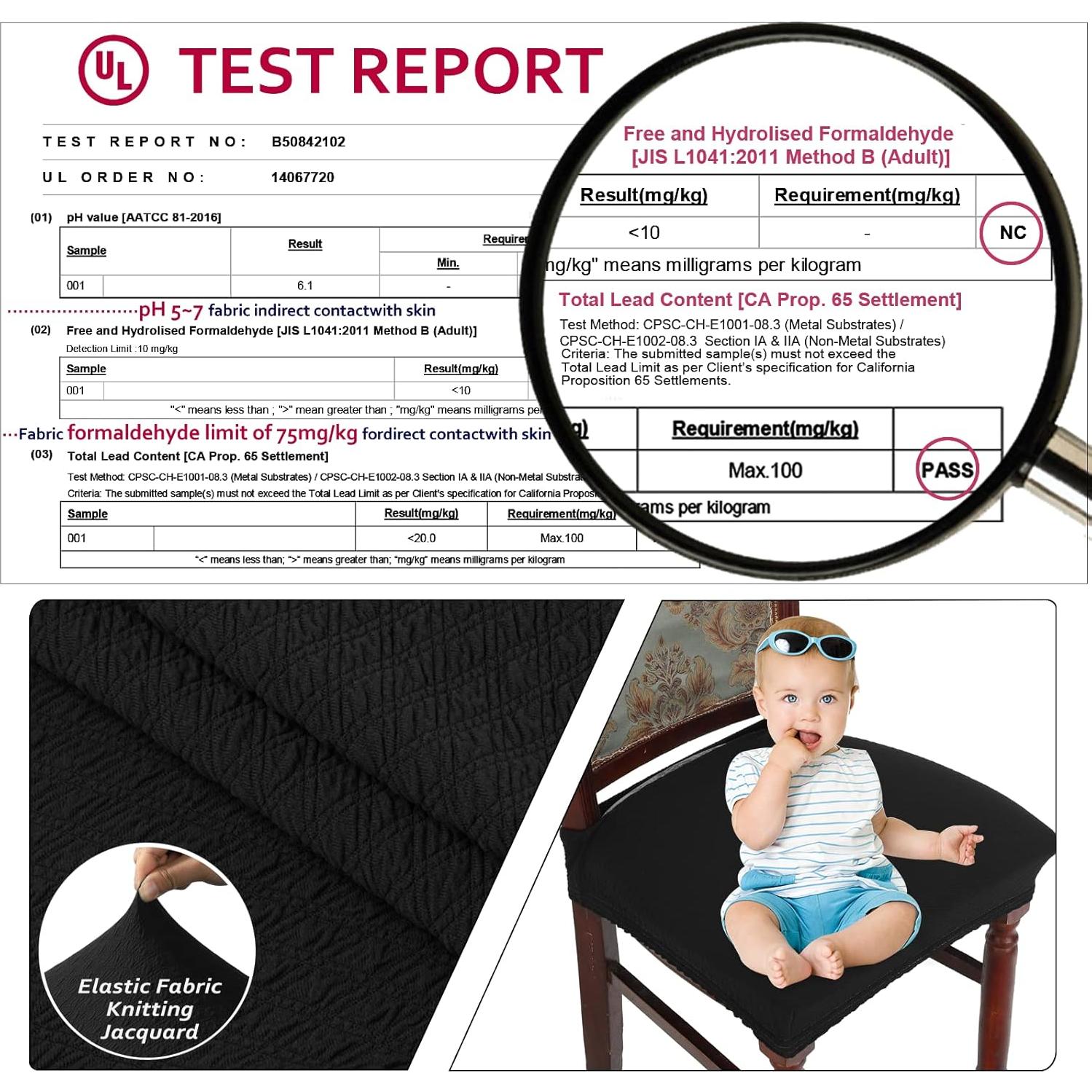 Funda de Silla de Comedor BUYUE Set de 4 Jacquard Elástico