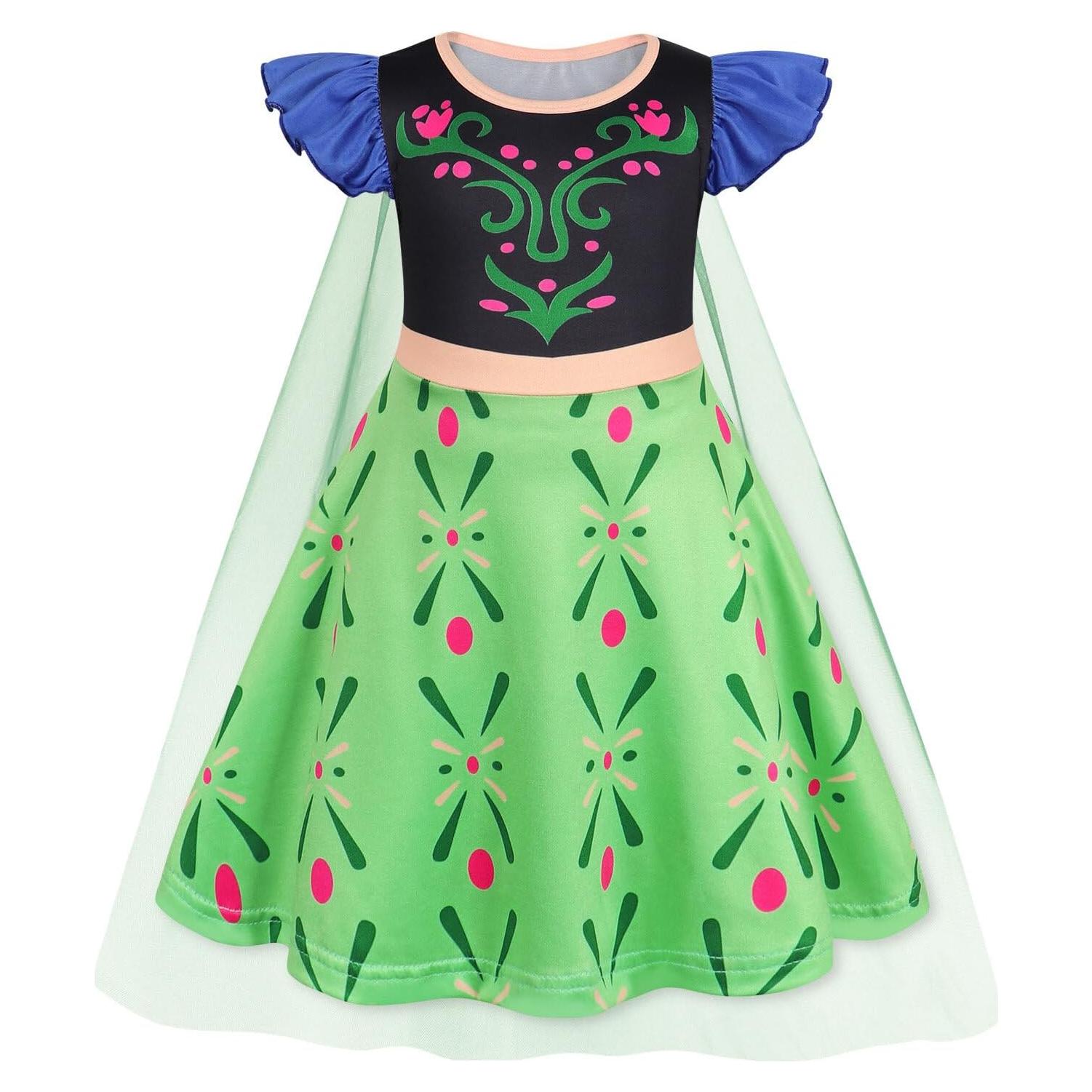Vestido de Princesa WonderBabe con Capa para Niñas 1-10 años