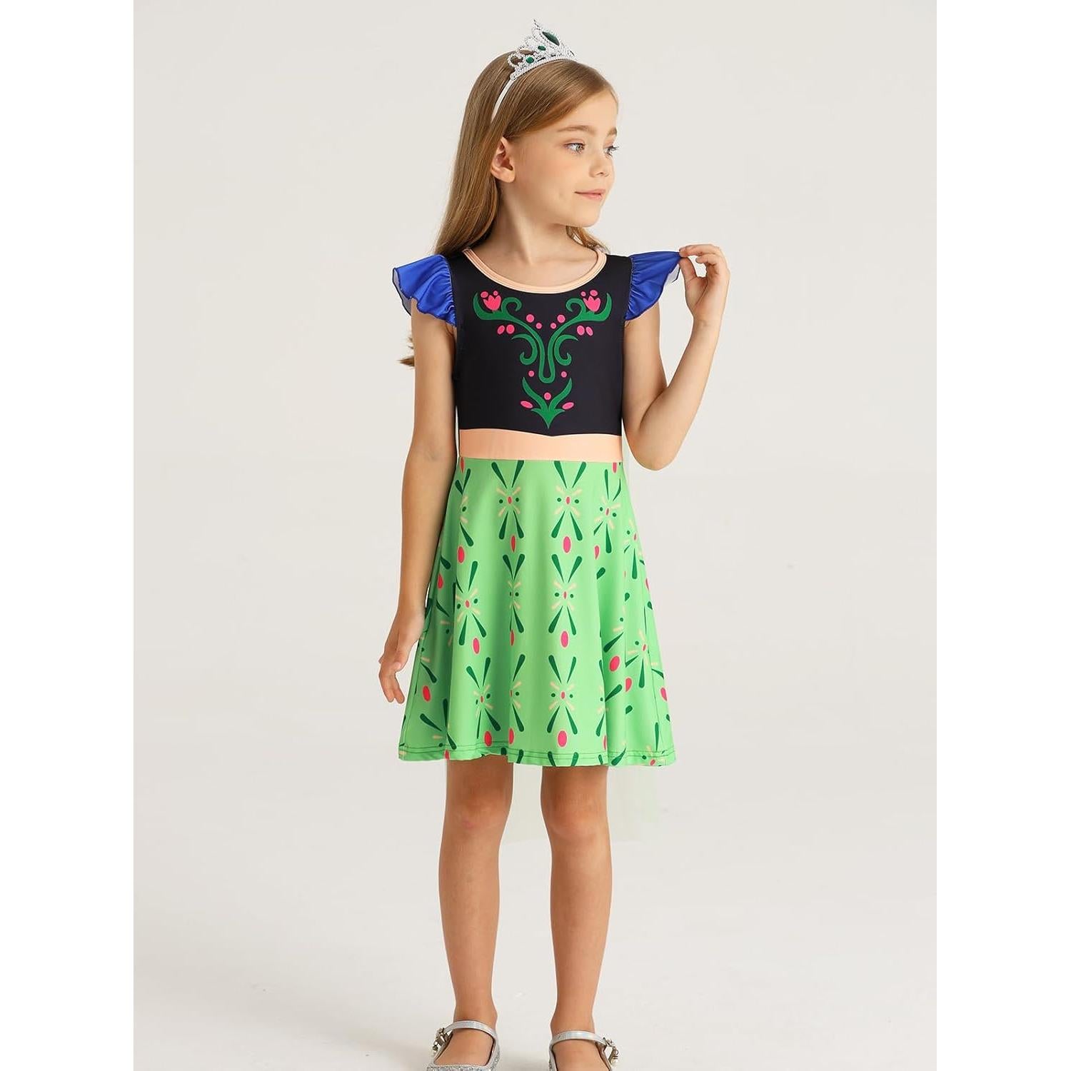 Vestido de Princesa WonderBabe con Capa para Niñas 1-10 años