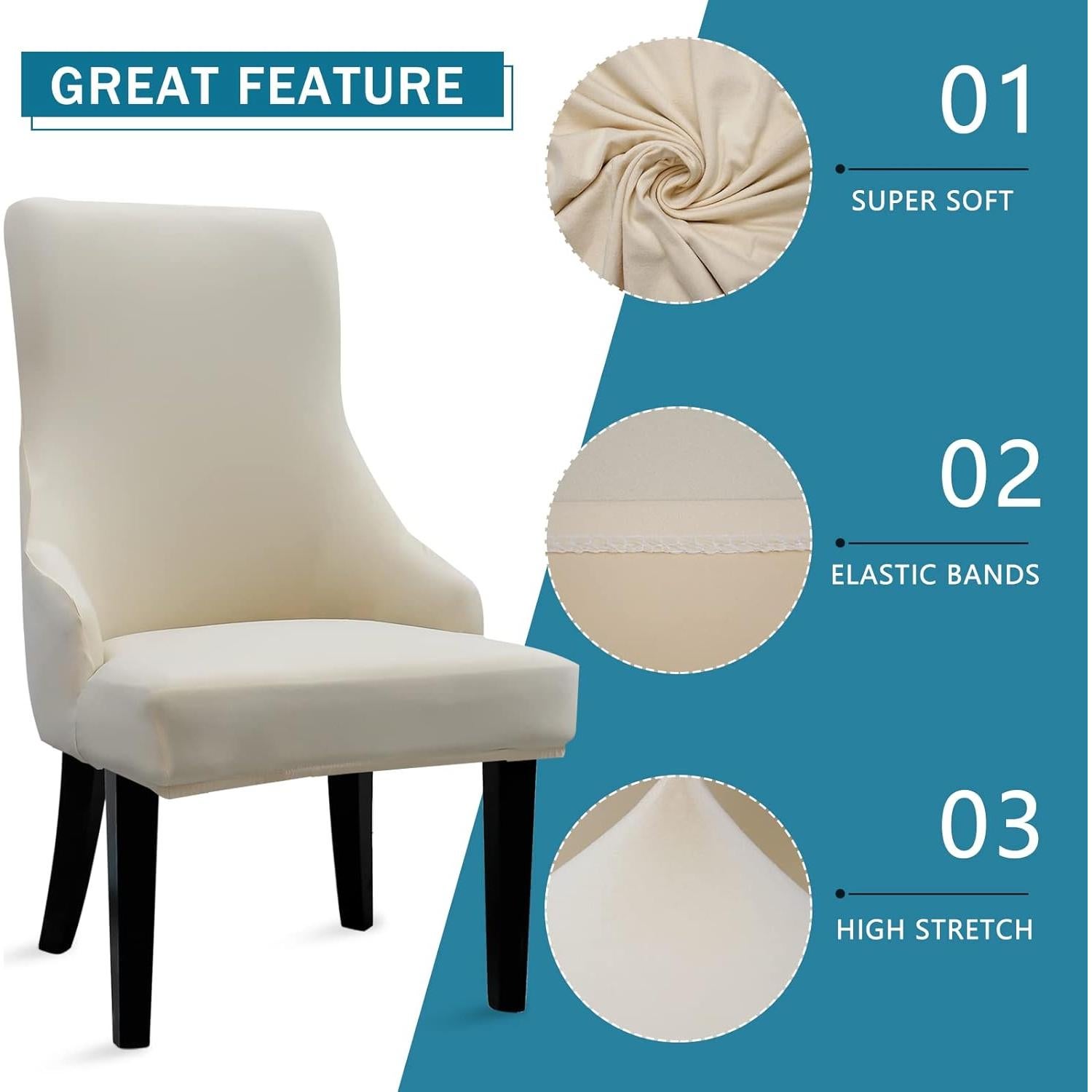 Funda de Silla Liykimt 2 Unidades Beige Estiramiento