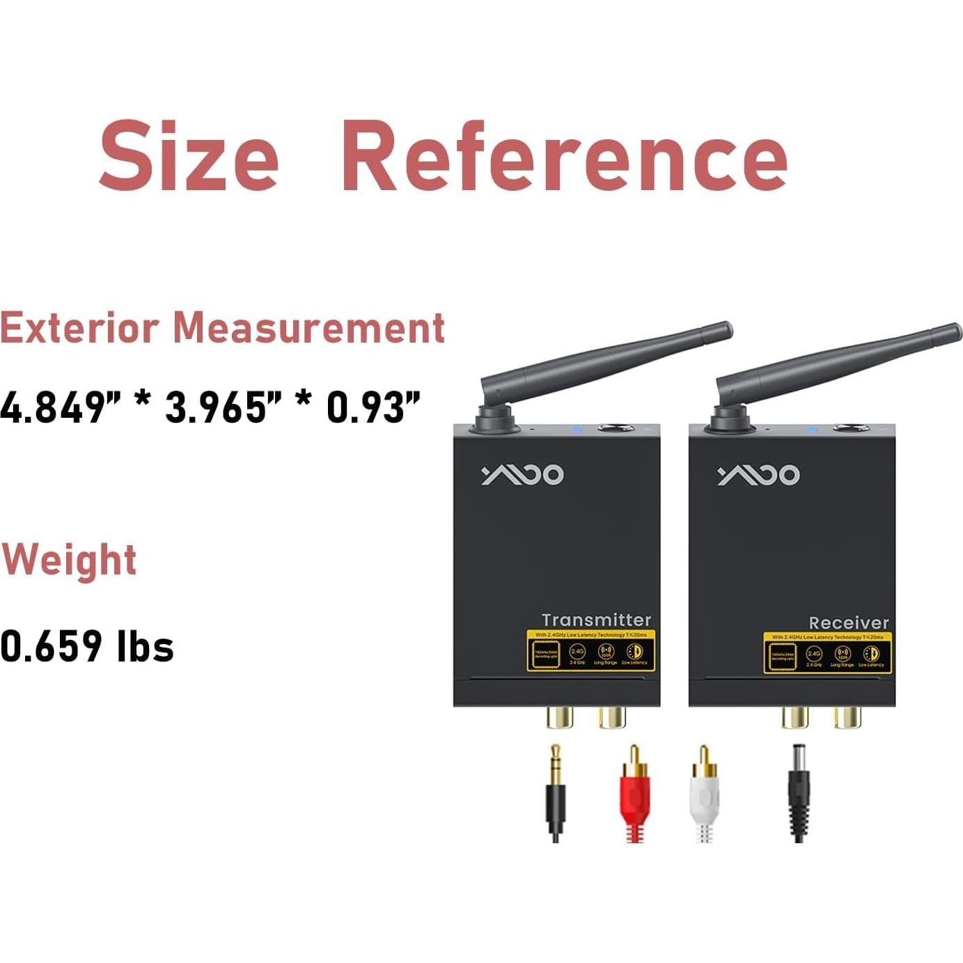 YMOO Transmisor y Receptor Inalámbrico 3 en 1 RCA 100m