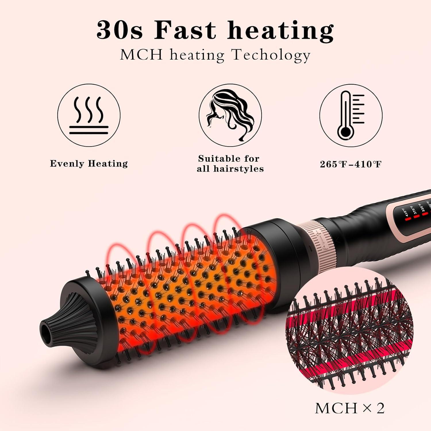 Cepillo Térmico 3 en 1 K&K Redondo Cerámico 129-210°C