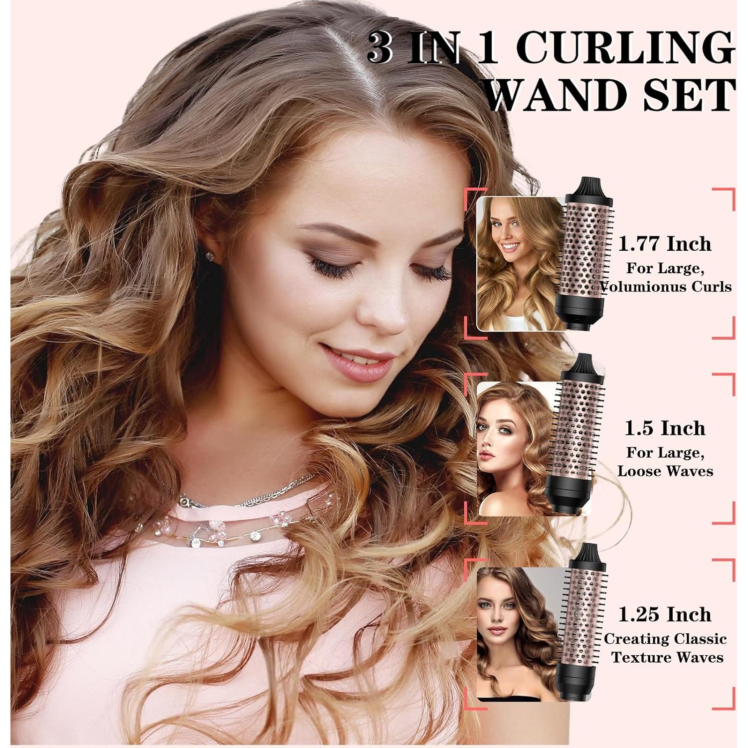 Cepillo Térmico 3 en 1 K&K Redondo Cerámico 129-210°C