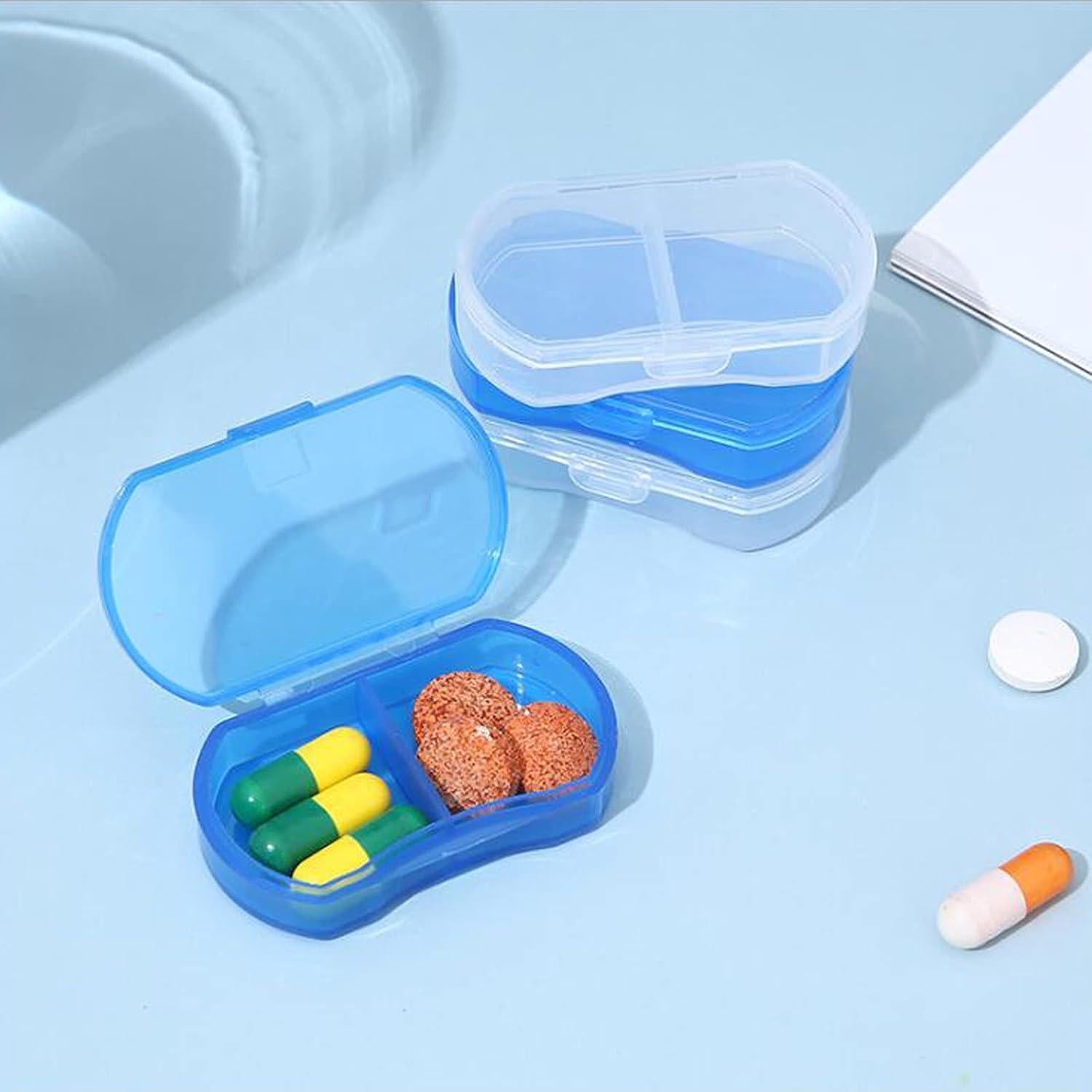 Organizador de Pastillas INVODA 8PCS Azul Compacto