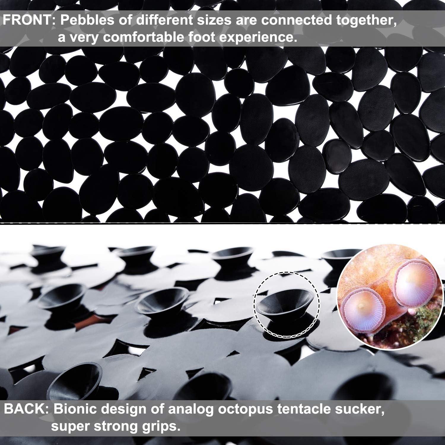 Alfombrilla de Baño Antideslizante TEESHLY 89x41cm Negro