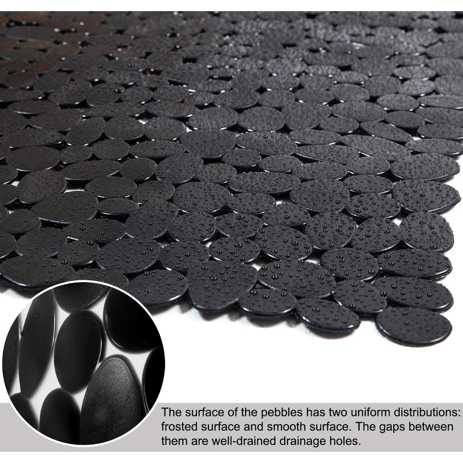 Alfombrilla de Baño Antideslizante TEESHLY 89x41cm Negro