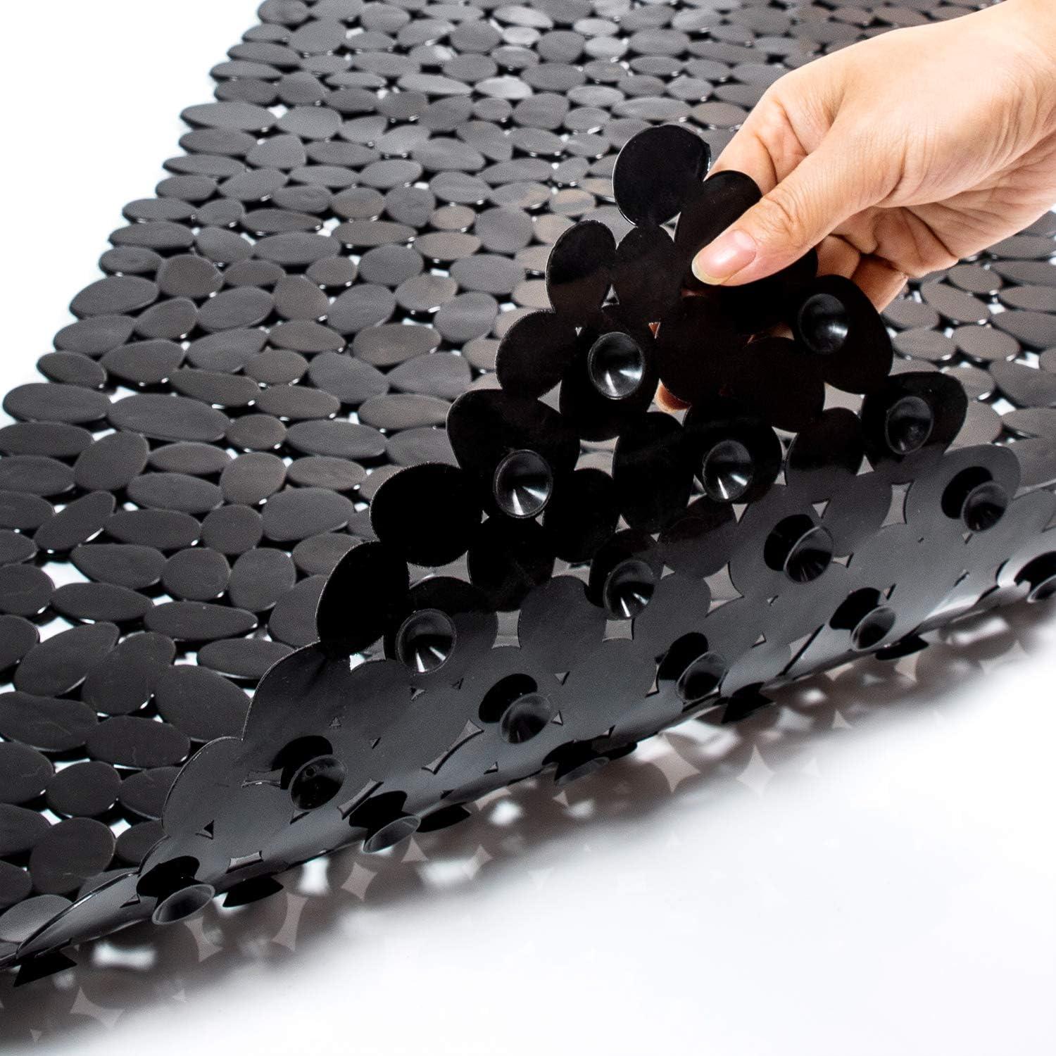 Alfombrilla de Baño Antideslizante TEESHLY 89x41cm Negro