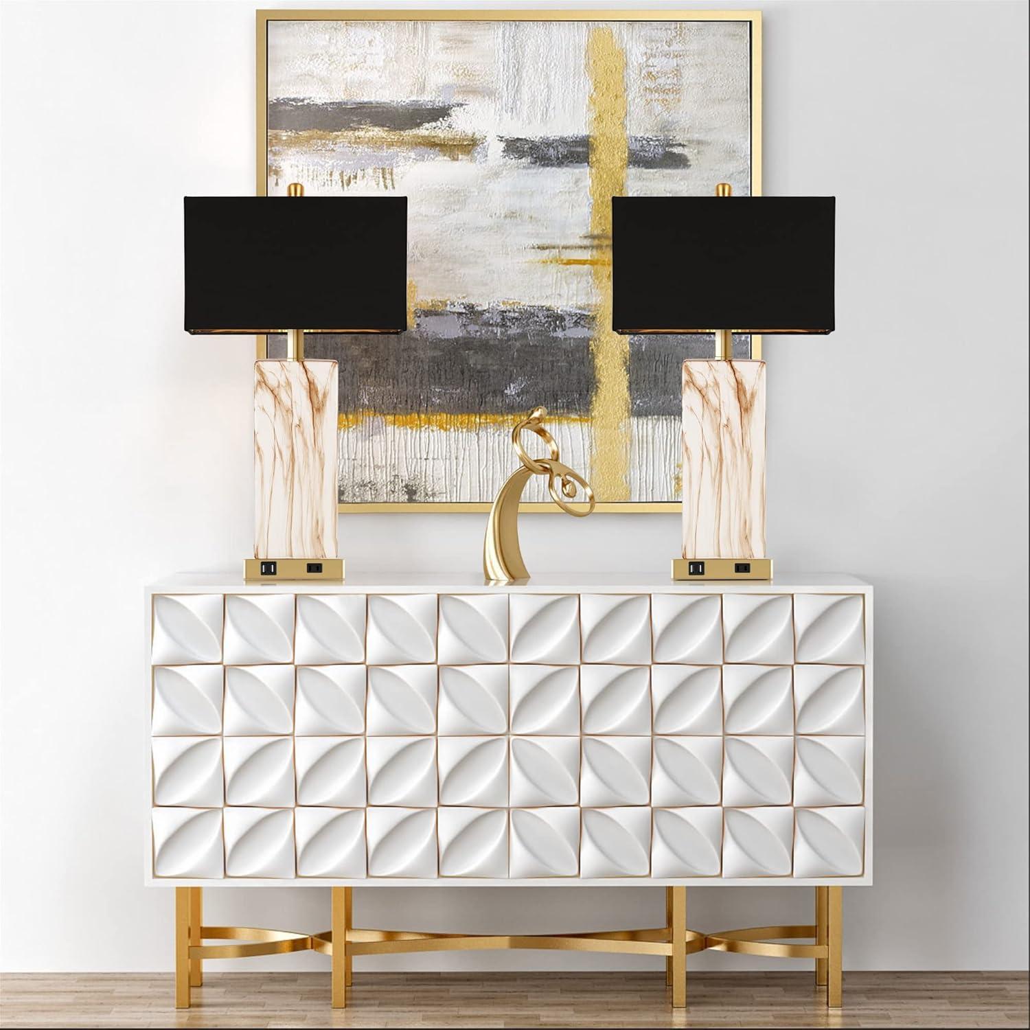 Juego de 2 lámparas de mesa PARTPHONER con USB y AC