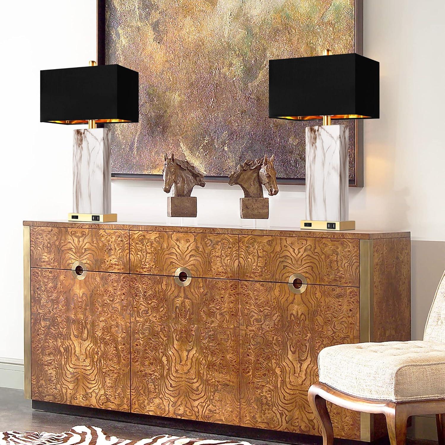 Juego de 2 lámparas de mesa PARTPHONER con USB y AC