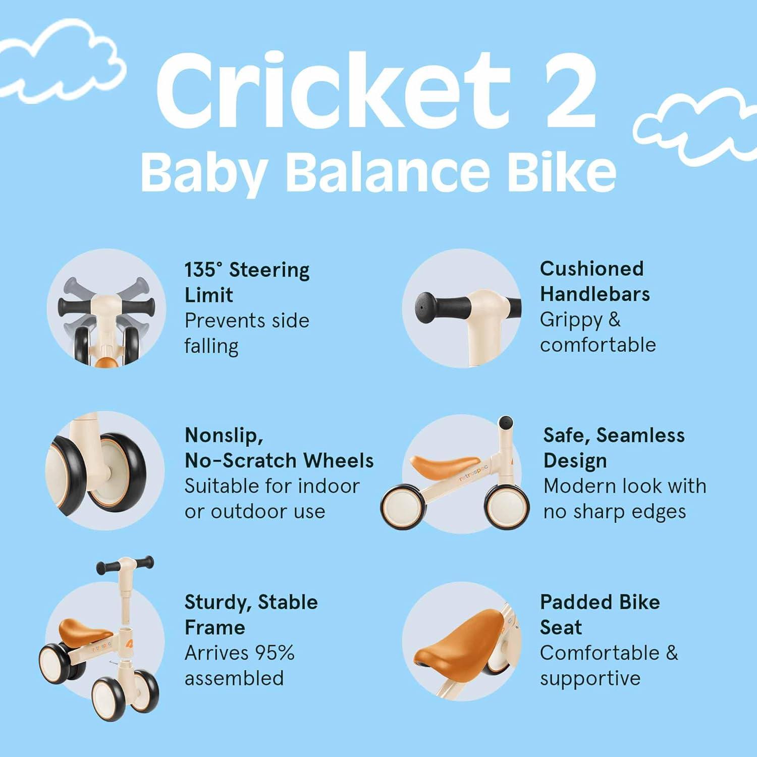 Andador de Equilibrio Retrospec Cricket 2 para Bebés 1 Año