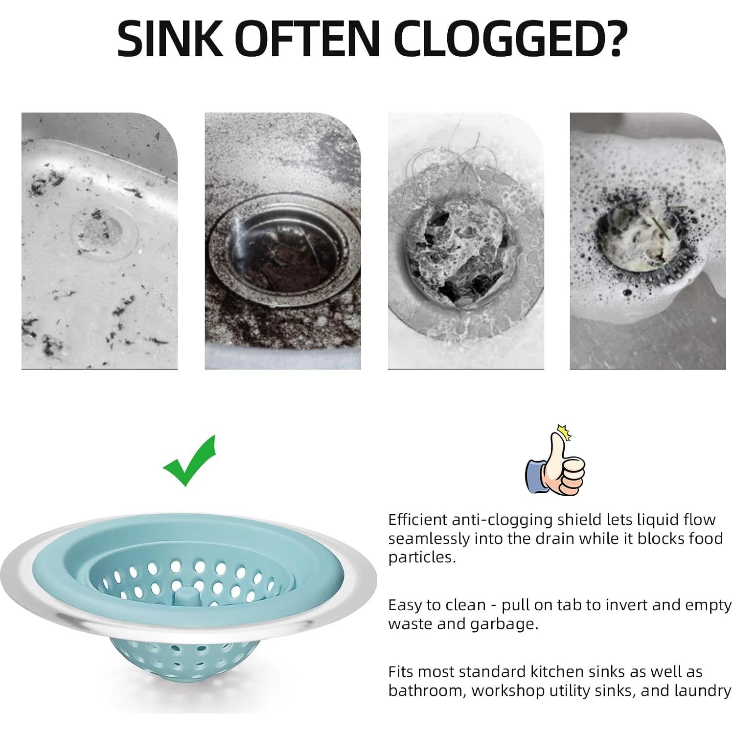 Colador de Fregadero de Silicona Keofoskv 11.4 cm Antioxidante