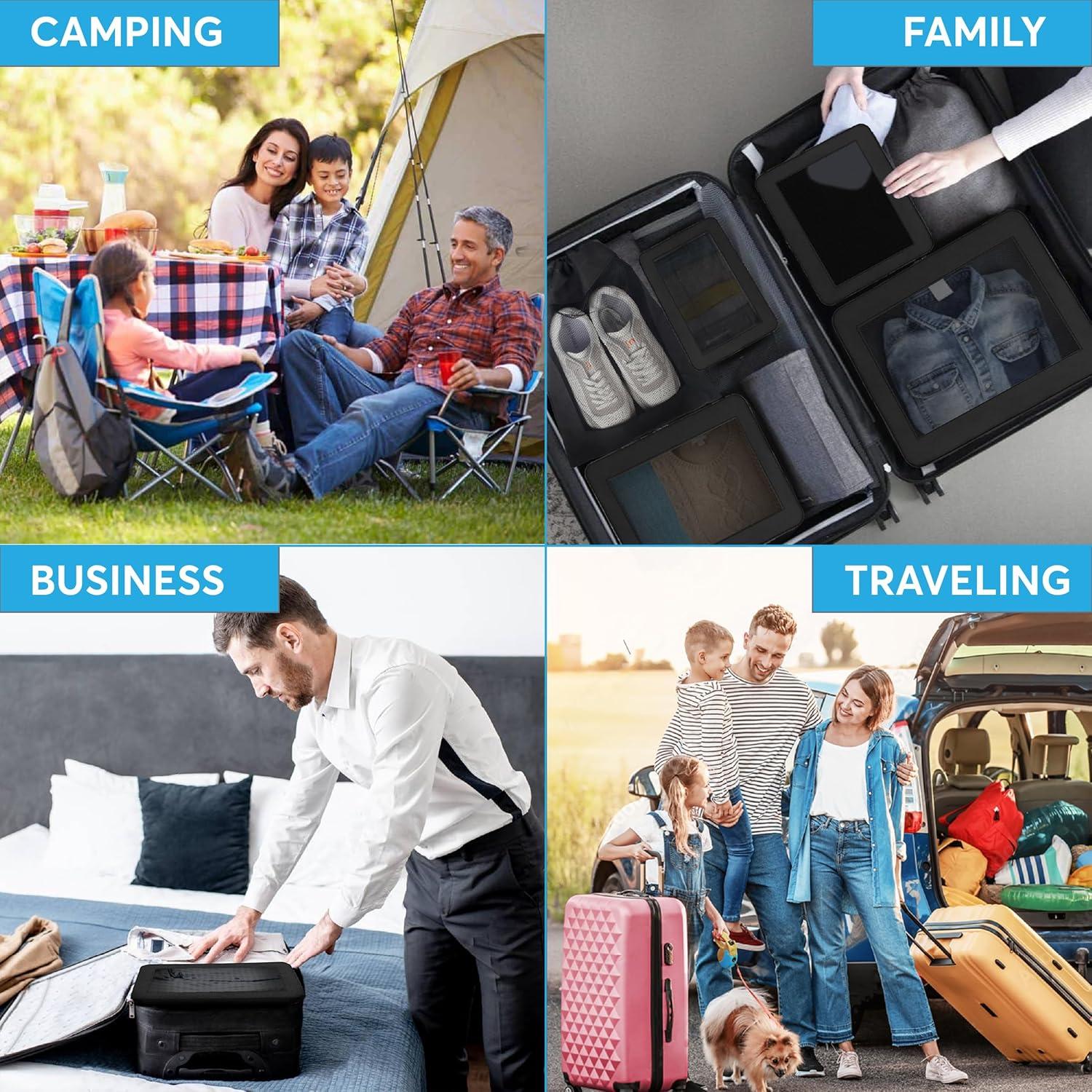 Set de 4 Cubos de Compresión SafiSpiral para Empacar - Negro