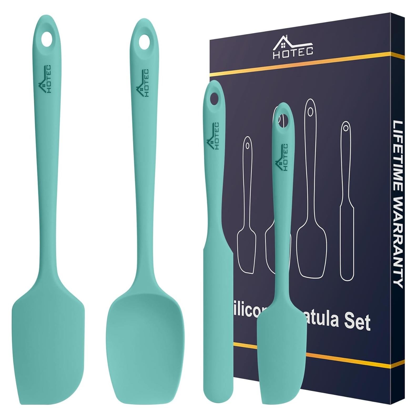 Juego de Espátulas de Silicona HOTEC 4 Piezas Resistente al Calor
