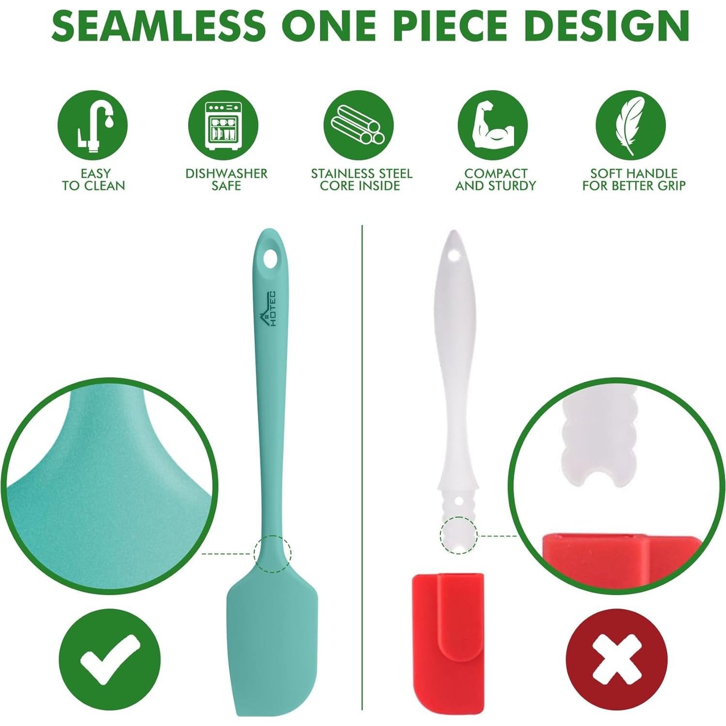 Juego de Espátulas de Silicona HOTEC 4 Piezas Resistente al Calor