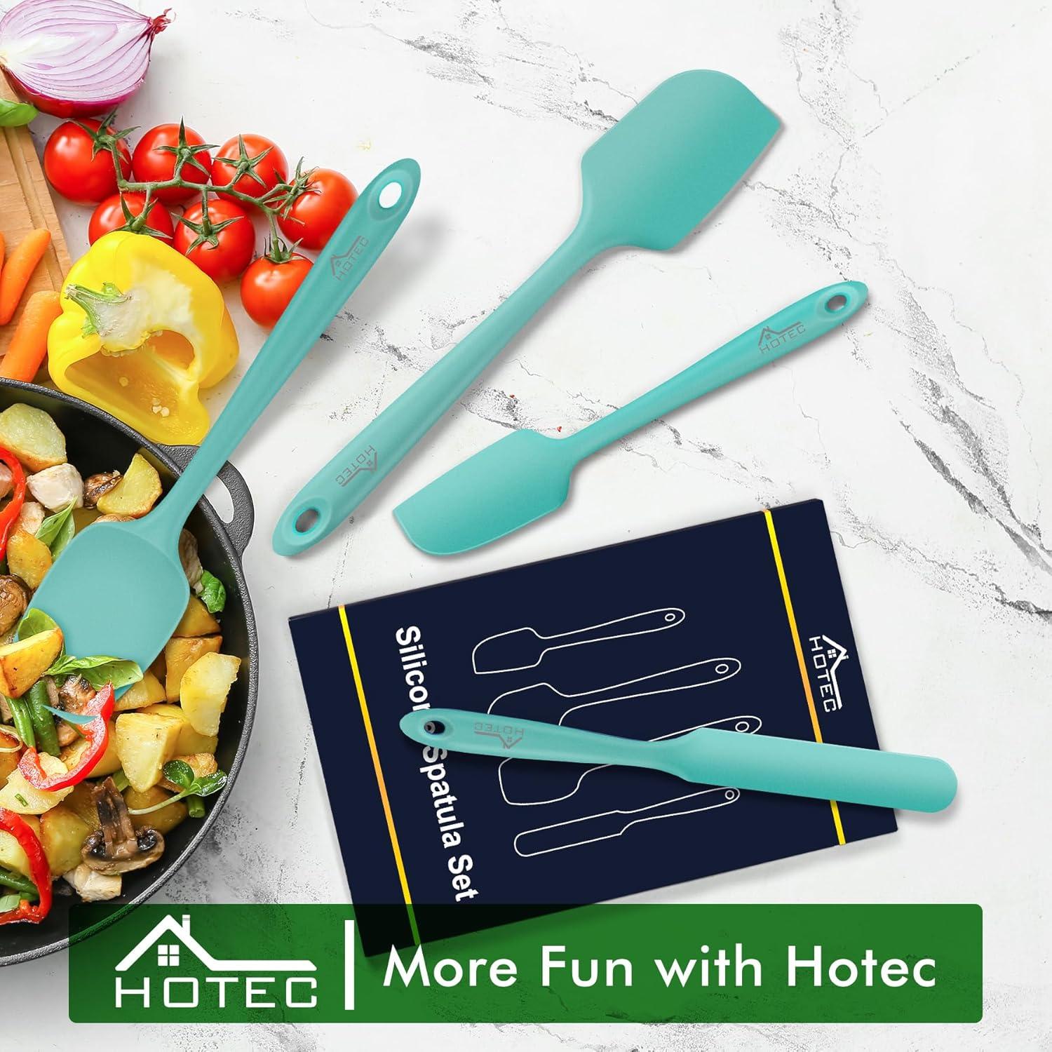 Juego de Espátulas de Silicona HOTEC 4 Piezas Resistente al Calor