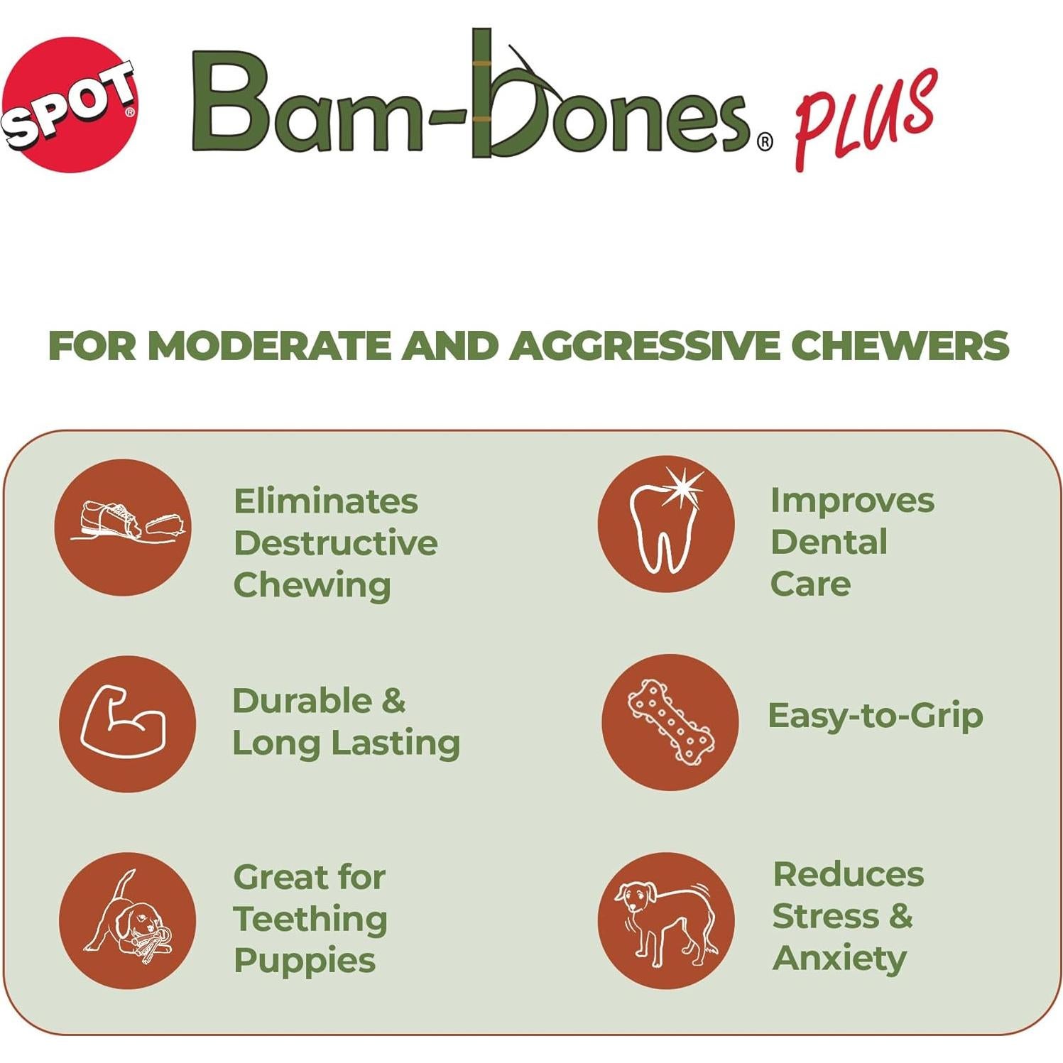 Juguete para Perros Bam-Bones Plus - Fibra de Bambú 14.61 cm