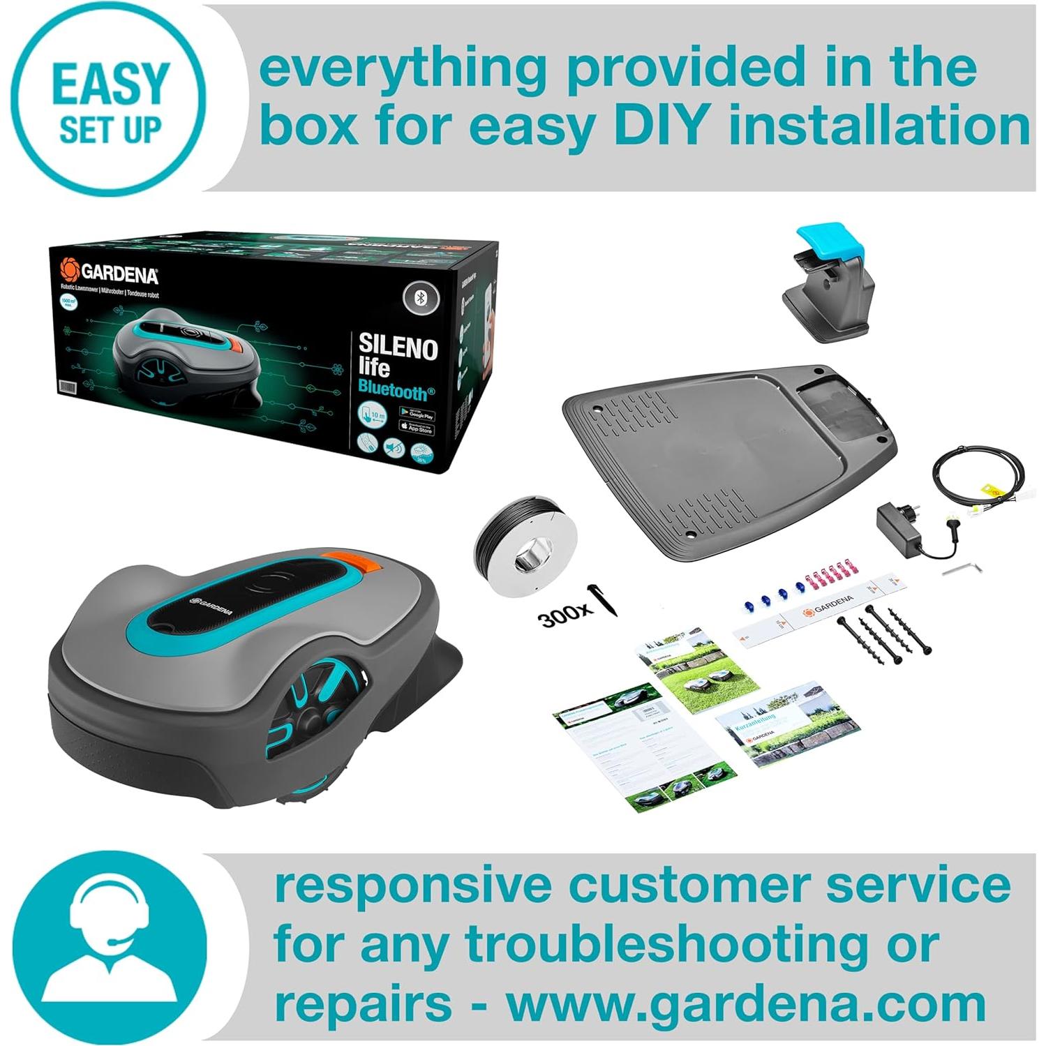 Cortacésped Robótico GARDENA SILENO Life 752,85 m² Bluetooth