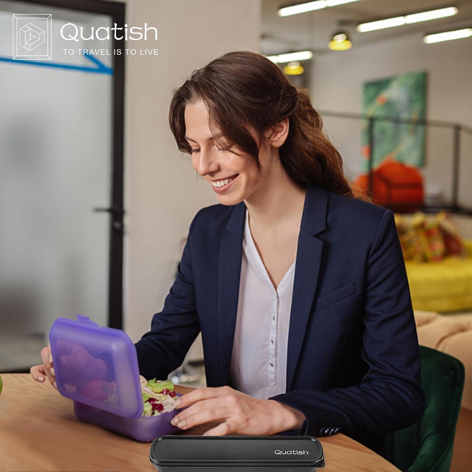 Conjunto de Utensilios de Viaje Quatish 5 PZS Acero Inoxidable Negro