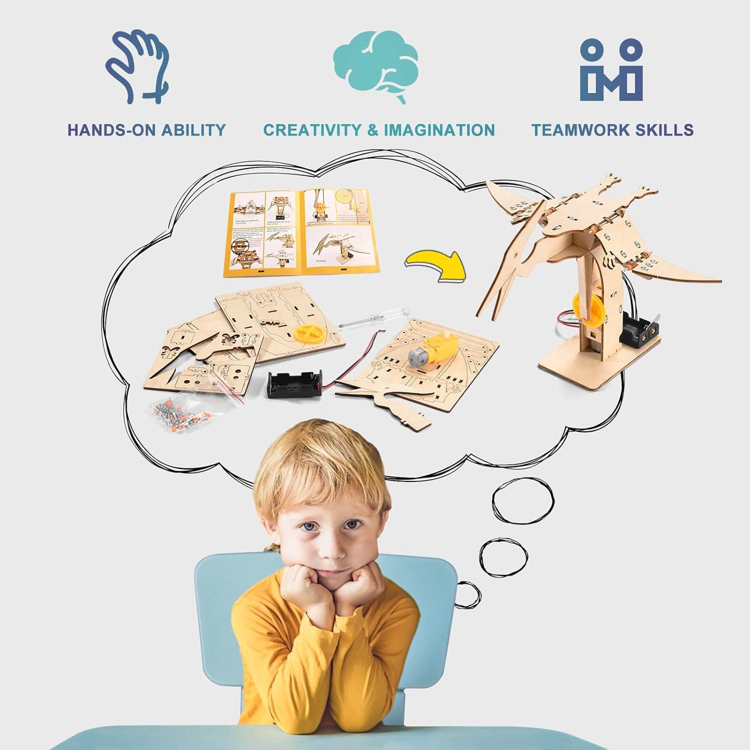 Kits STEM de Dinosaurios YUTIN - 4 Proyectos de Madera 8-12 Años