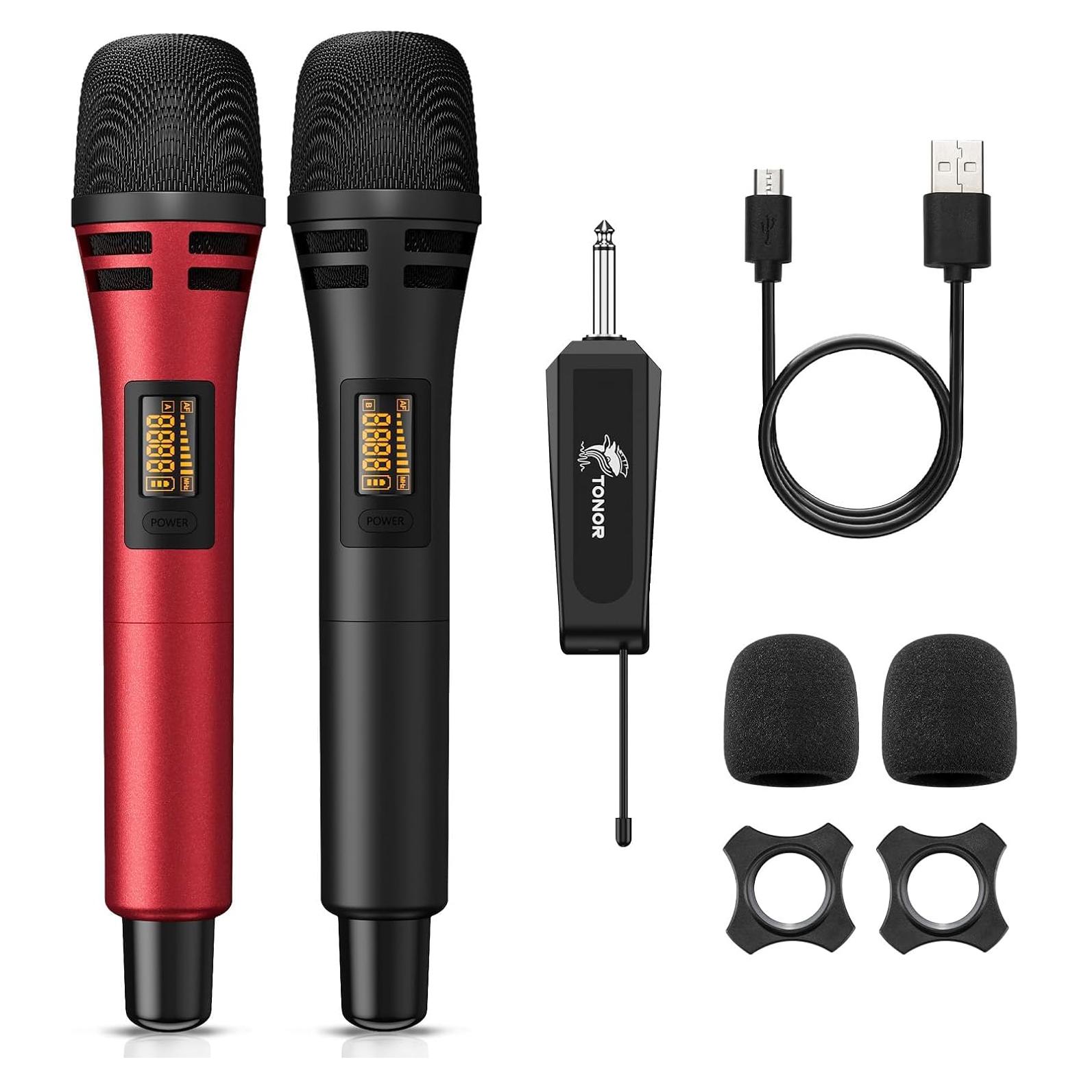 Micrófono Inalámbrico Doble TONOR UHF 2 Micrófonos 60m