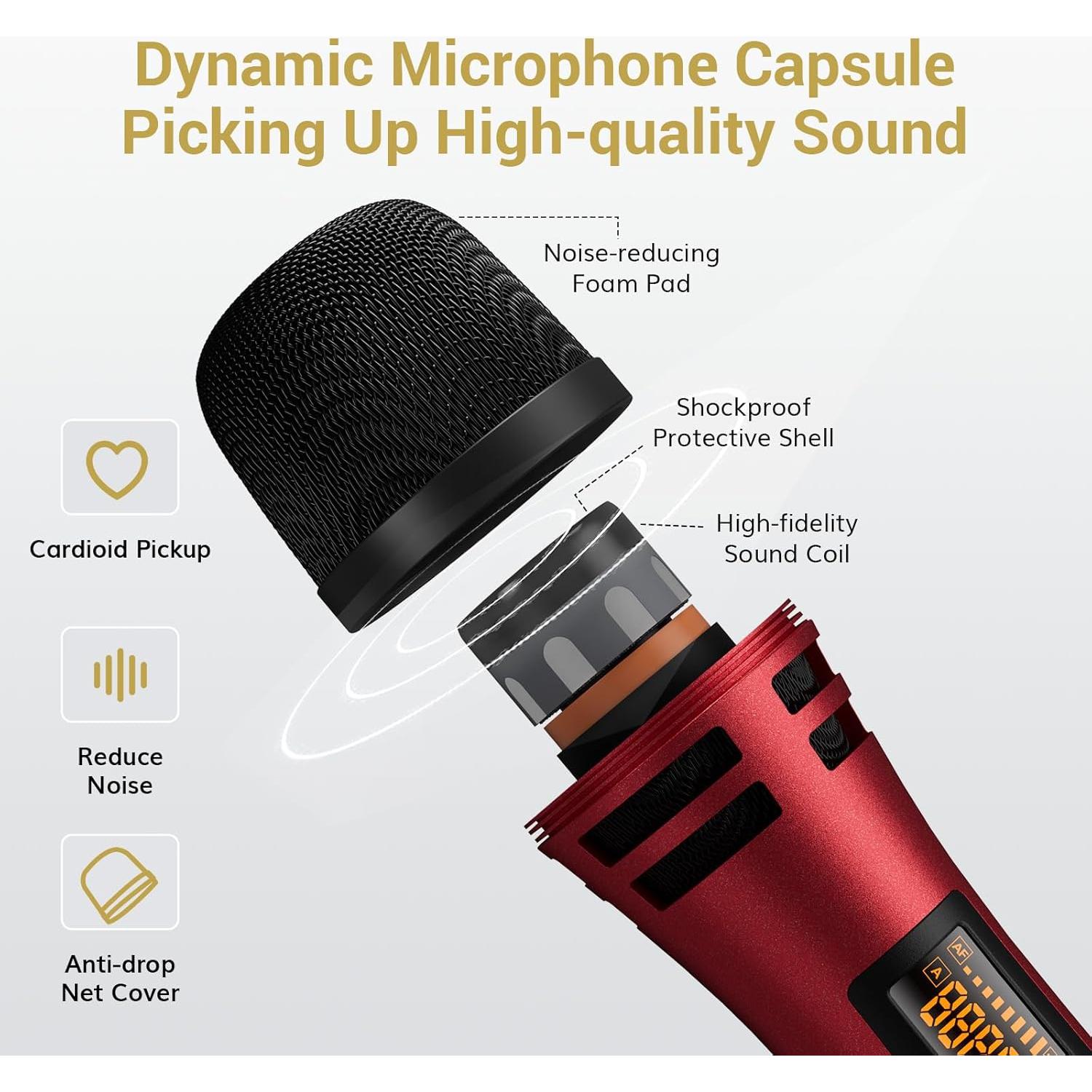 Micrófono Inalámbrico Doble TONOR UHF 2 Micrófonos 60m