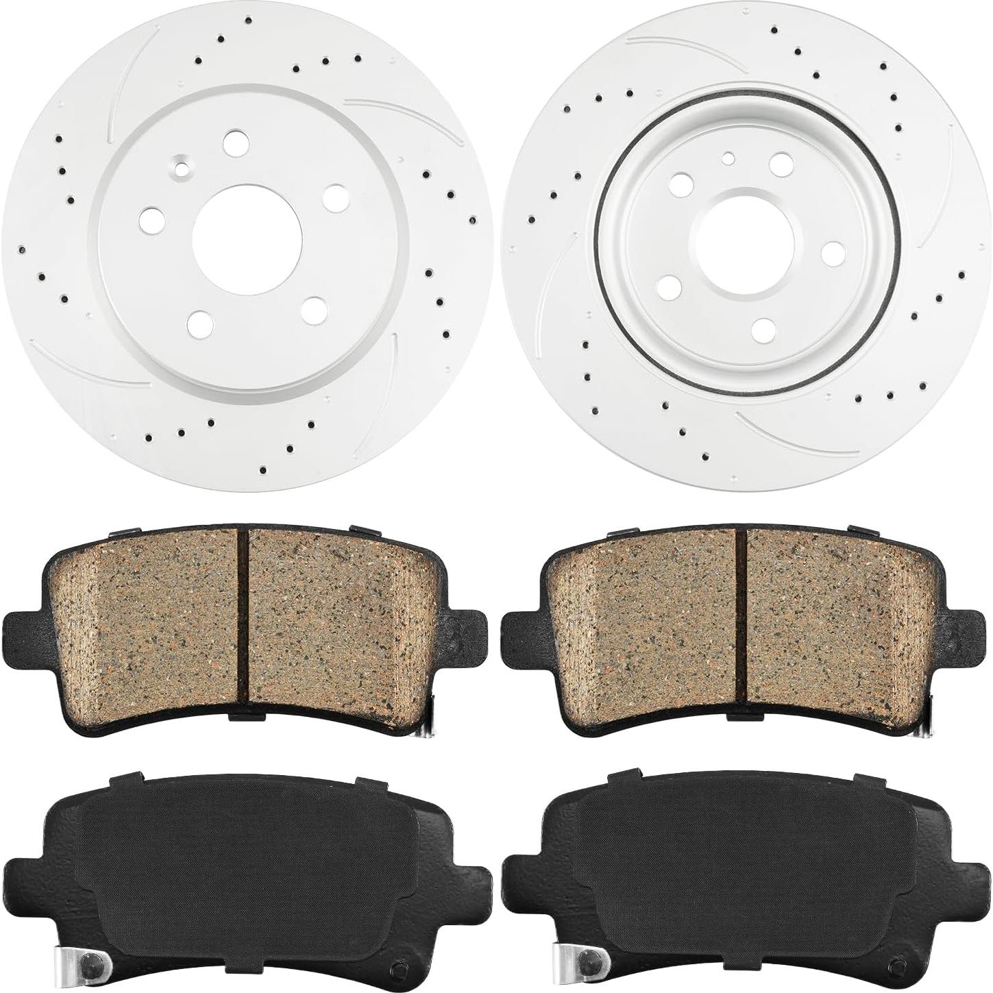 Kit de Freno Trasero KAX con Rotores Perforados y Pastillas Cerámicas