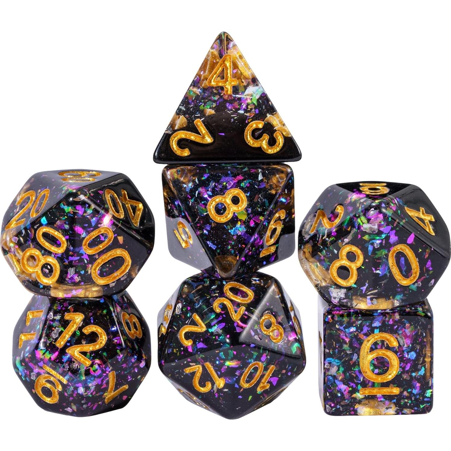 Juego de Dados Poliedricos HDdais 7PCS Resina Colorida DND