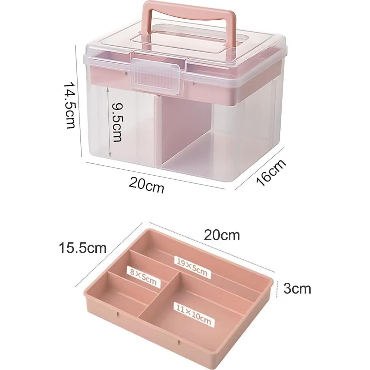 Caja de Almacenamiento Plástica FOREVERIE Pequeña Rosa y Transparente