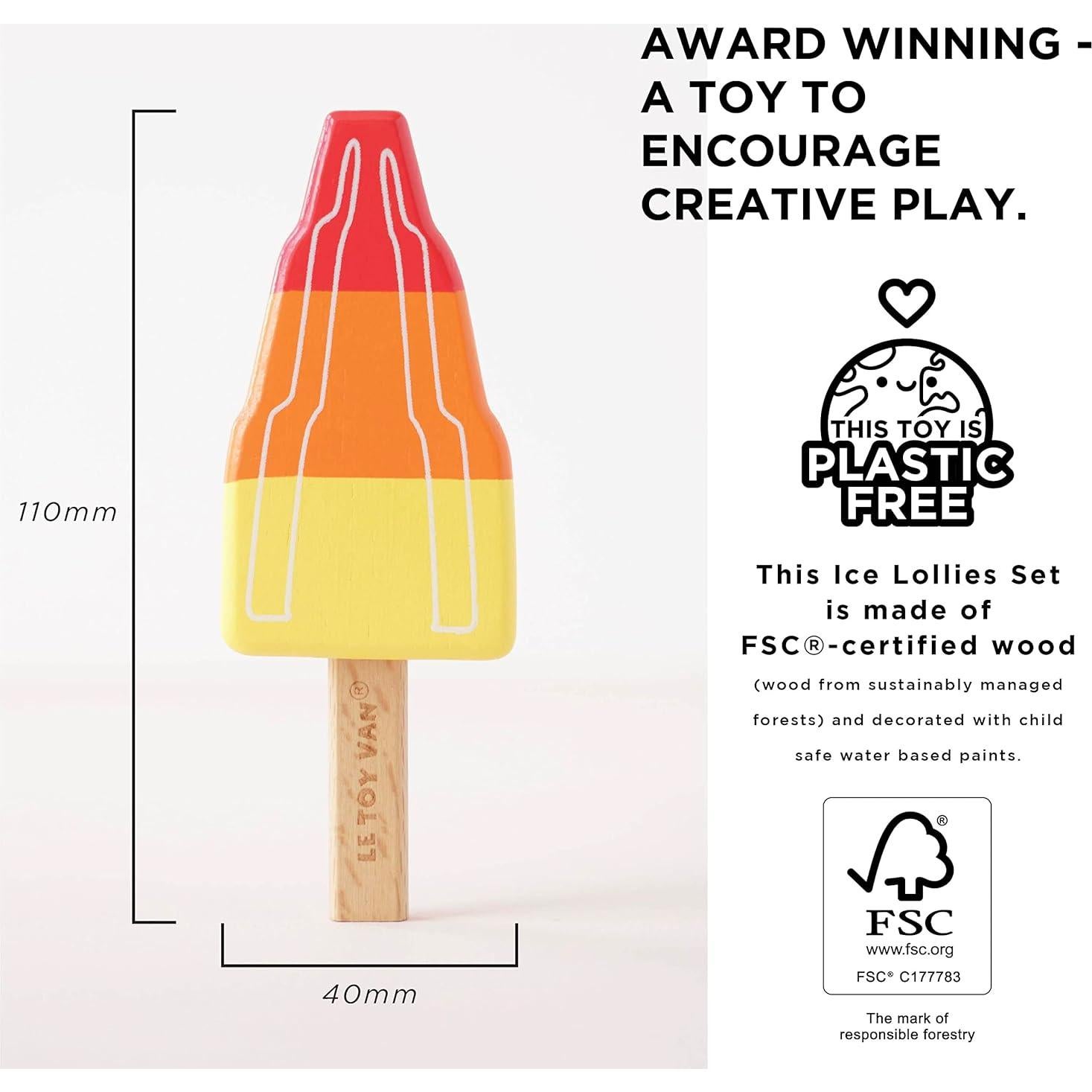 Conjunto de Helados de Madera Le Toy Van Honeybake 6 Piezas