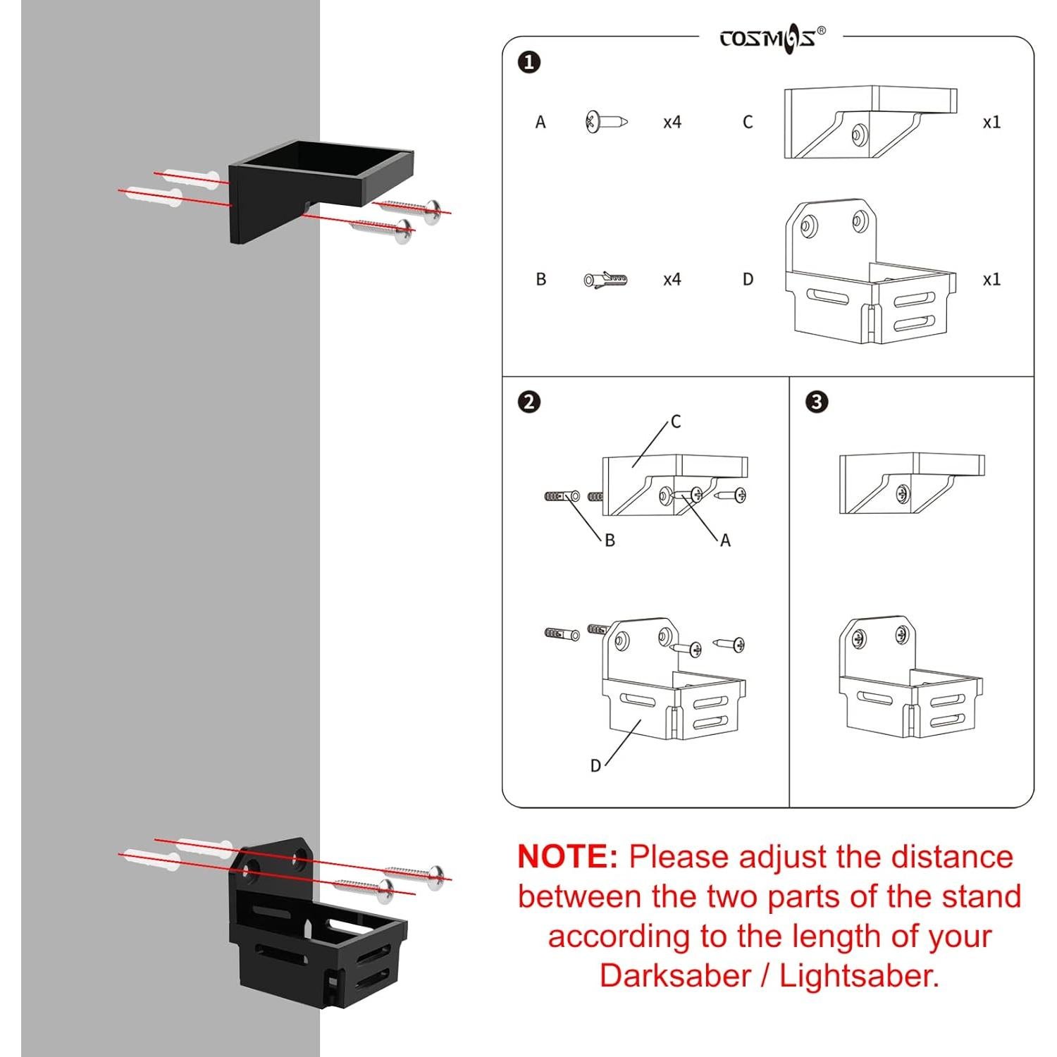 Soporte de Montaje en Pared Cosmos para Darksaber Acrílico Negro