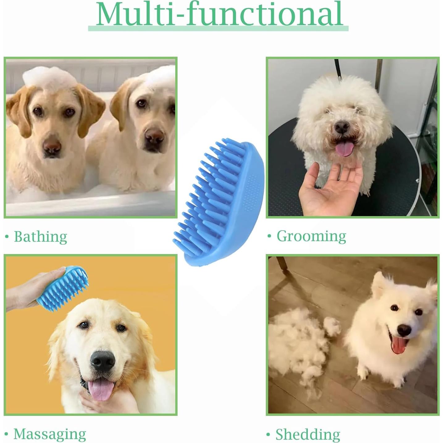 Cepillo de Baño para Perros Yintoper Azul 12.5x6.8cm Silicona