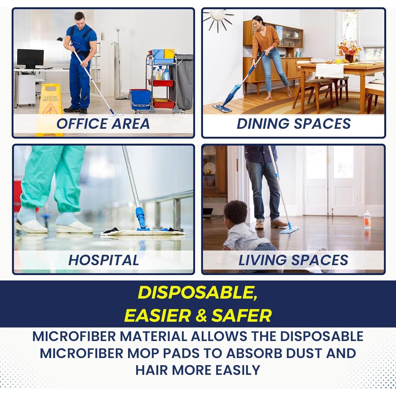 Mopa Desechable Microfibra Flammi 18" 24 Paquetes Compatible