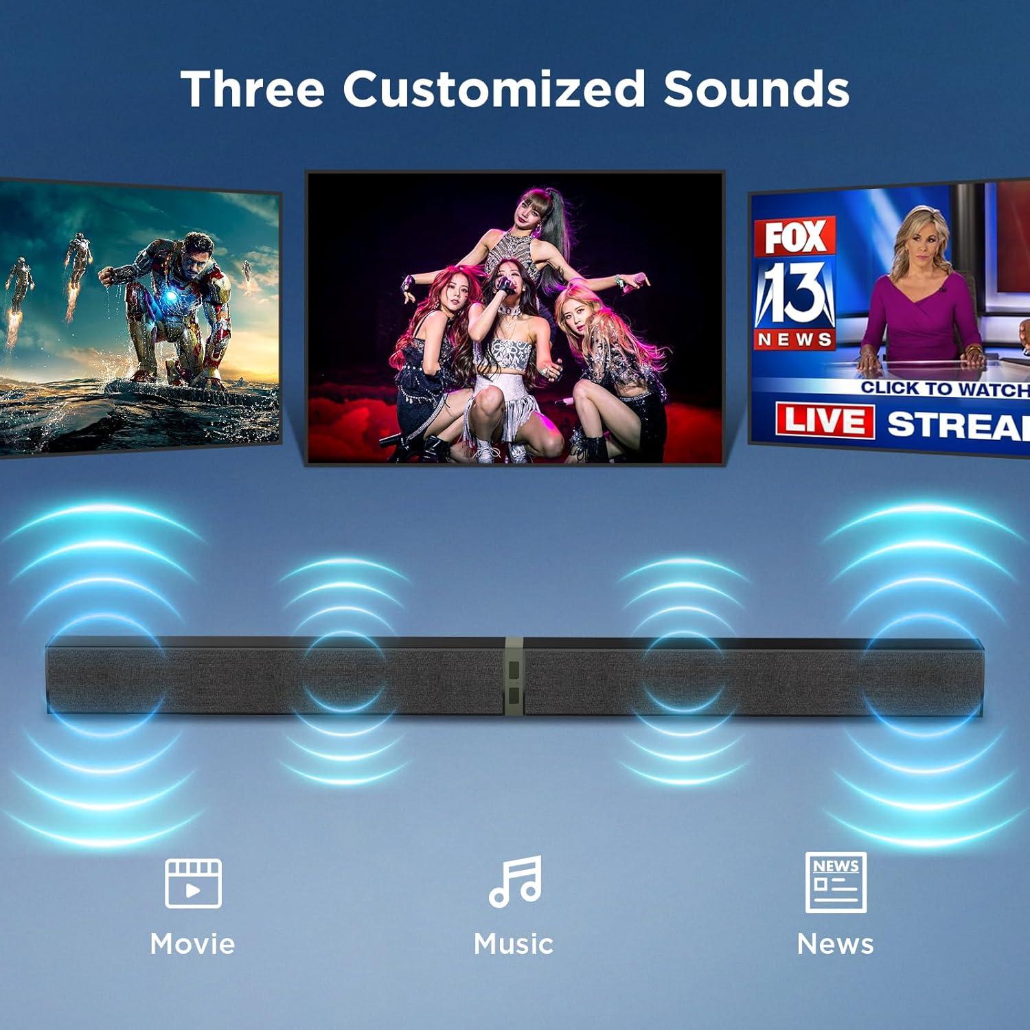 Barra de Sonido MZEIBO 80W Bluetooth 2 en 1 para TV